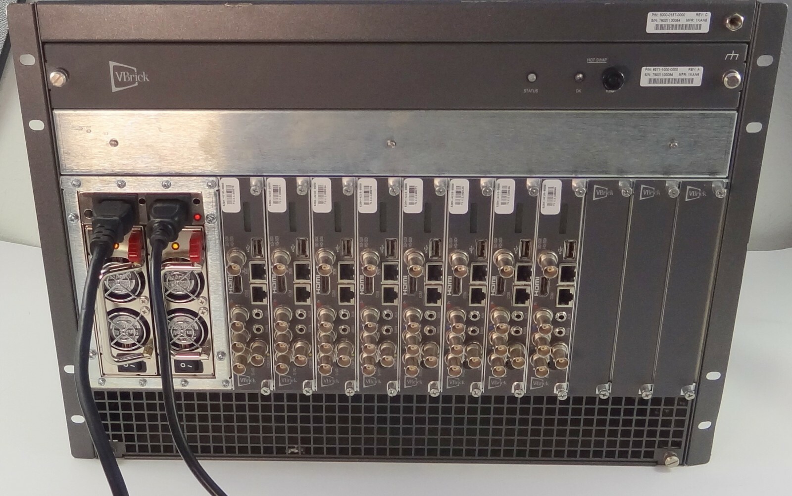 VBrick H.264 HDMI HD-SDI Encoder Blade Server /W 8x 9204-4210-0000 Modules