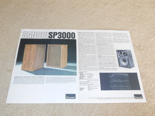 Sansui SP-3000 Speaker Brochure, 2 pg, 1975, Articles