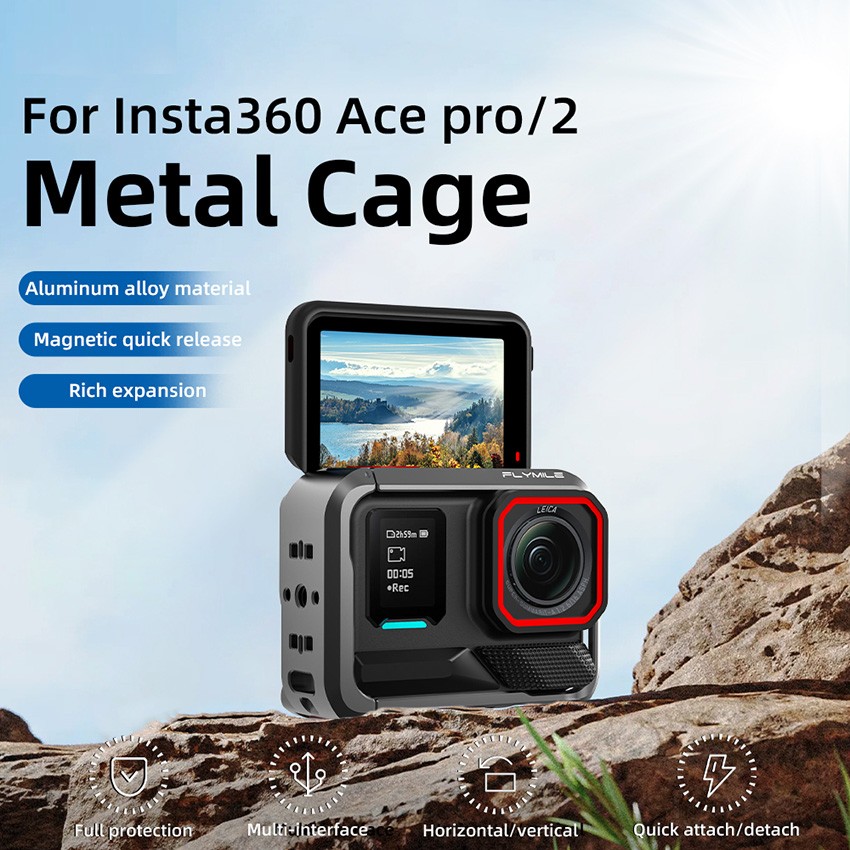 Metal Rabbit Cage Protective Frame for Insta360 Ace Pro 2