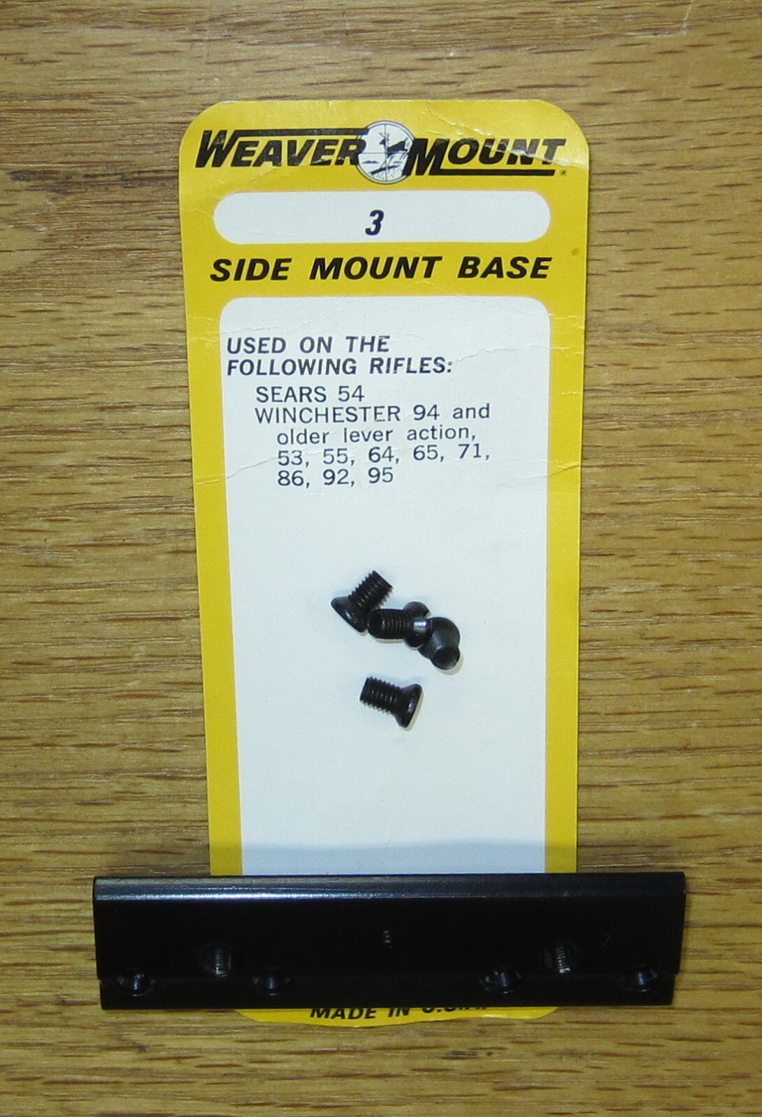 Weaver Side Mount No 3 Base for Pre 64 Winchester Levers
