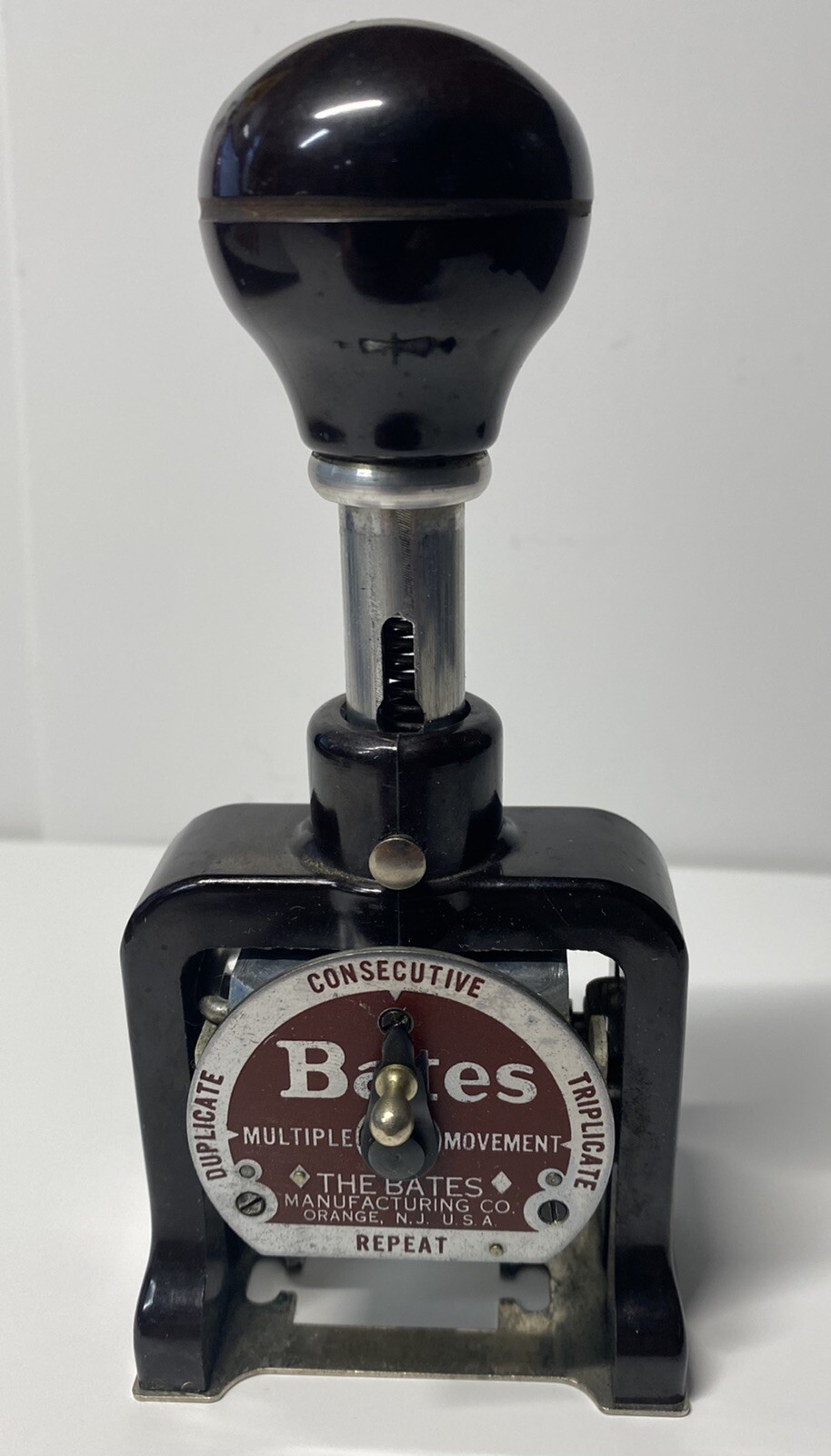 Bates Numbering Machine Vintage 6 Wheel 4 Movement Original Box With Inst.