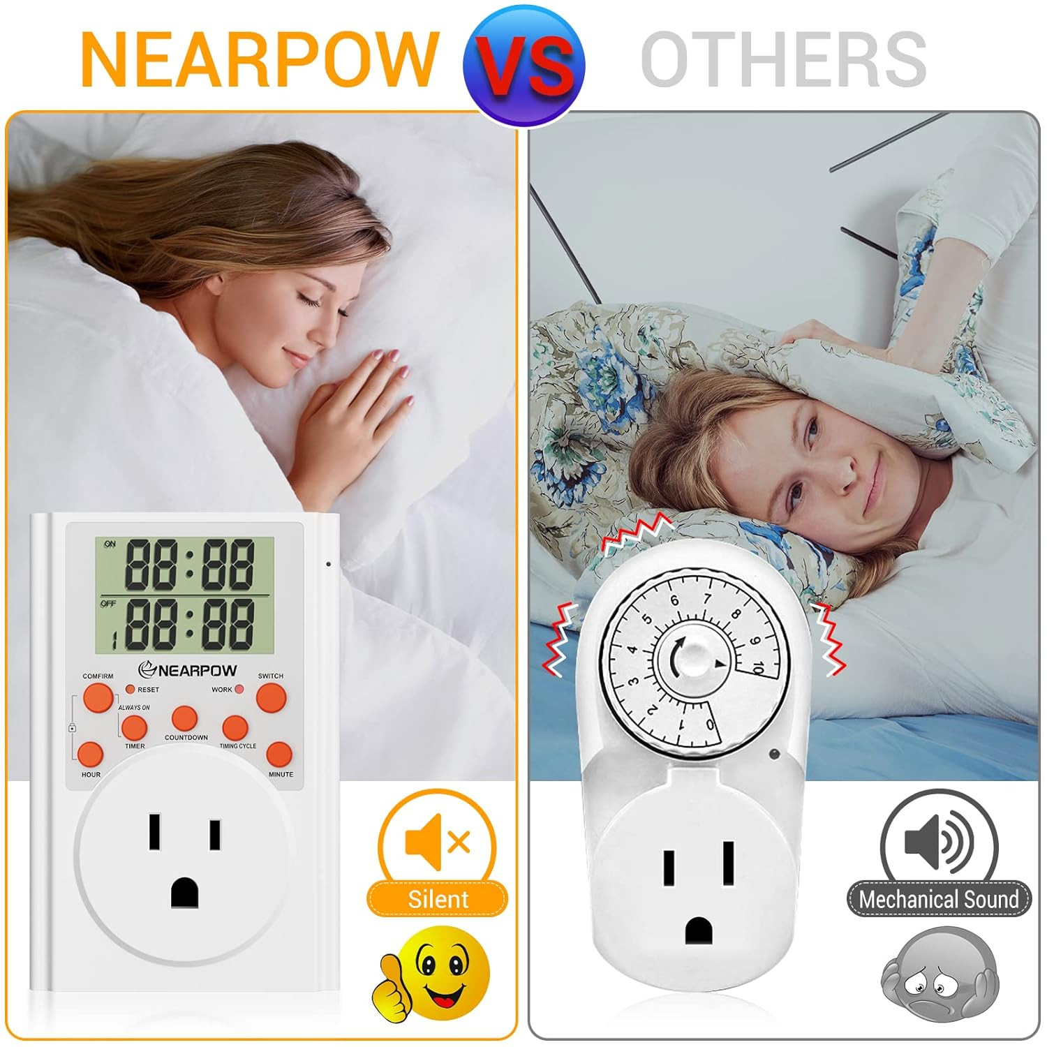 Timer Outlet, Multifunctional Infinite Cycle Programmable Plug-In Digital Timer