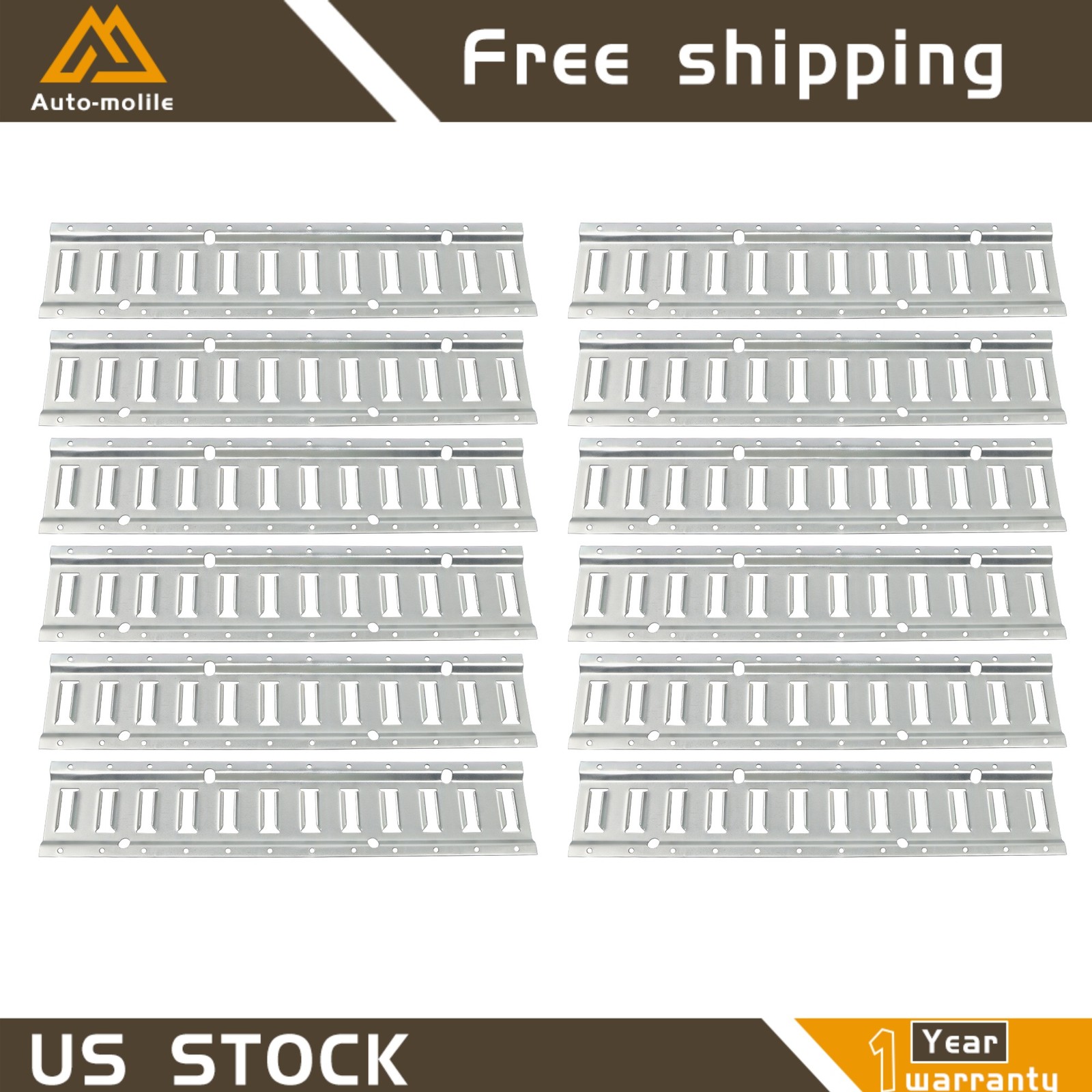 For ATV Truck Flexible Durable 2' E Track Tie Down Rail System 12 Pcs Galvanized