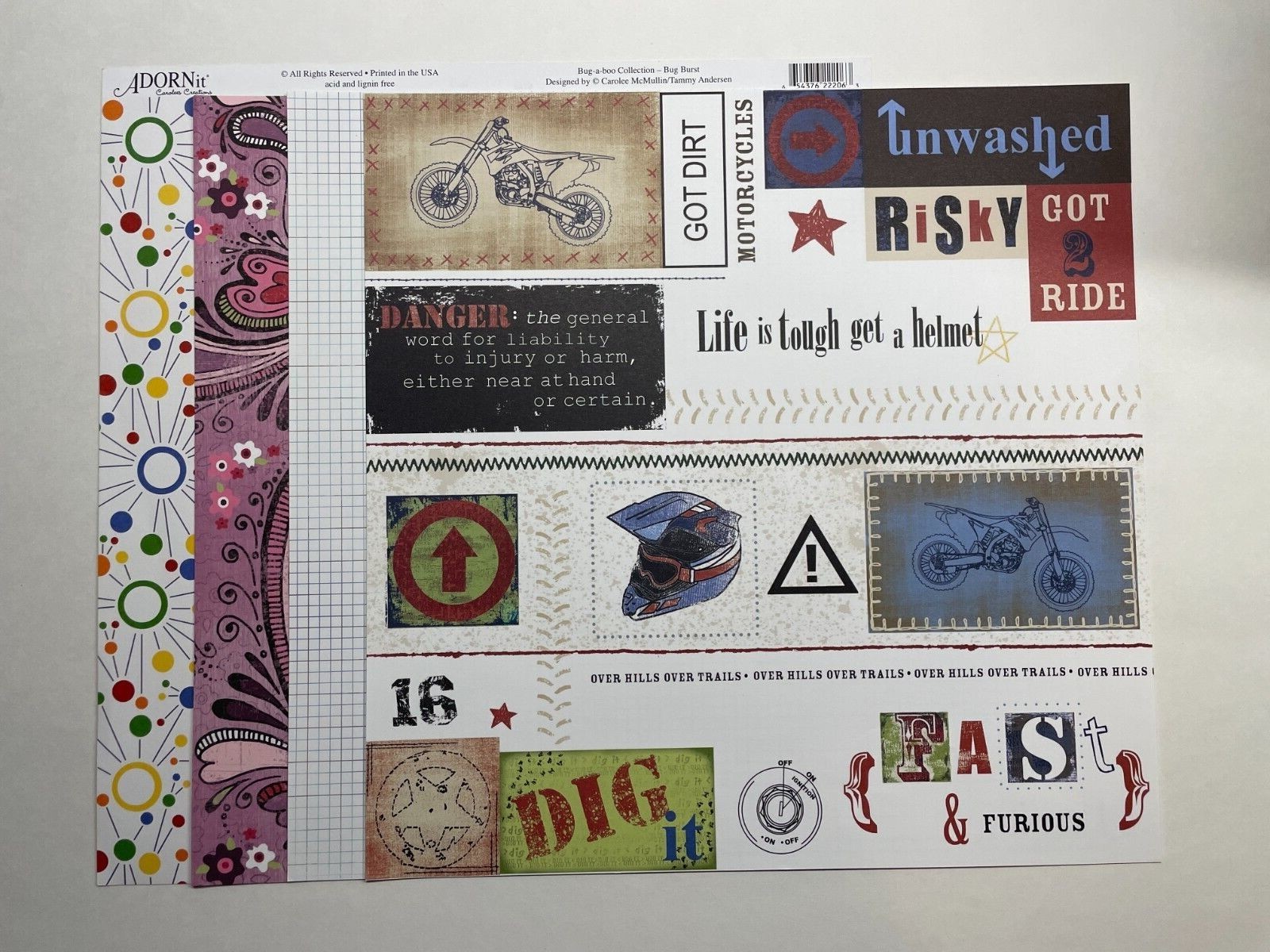 ASSORTED ADORN IT 12 X 12 SS AND DS PAPERS