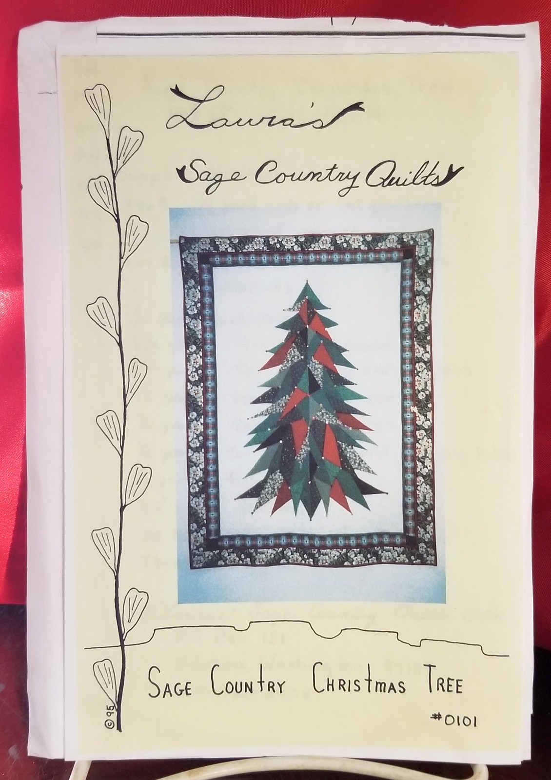 Sage Country Christmas Tree Quilt Pattern - Laura's Sage #0101 - 1994 - 48x63