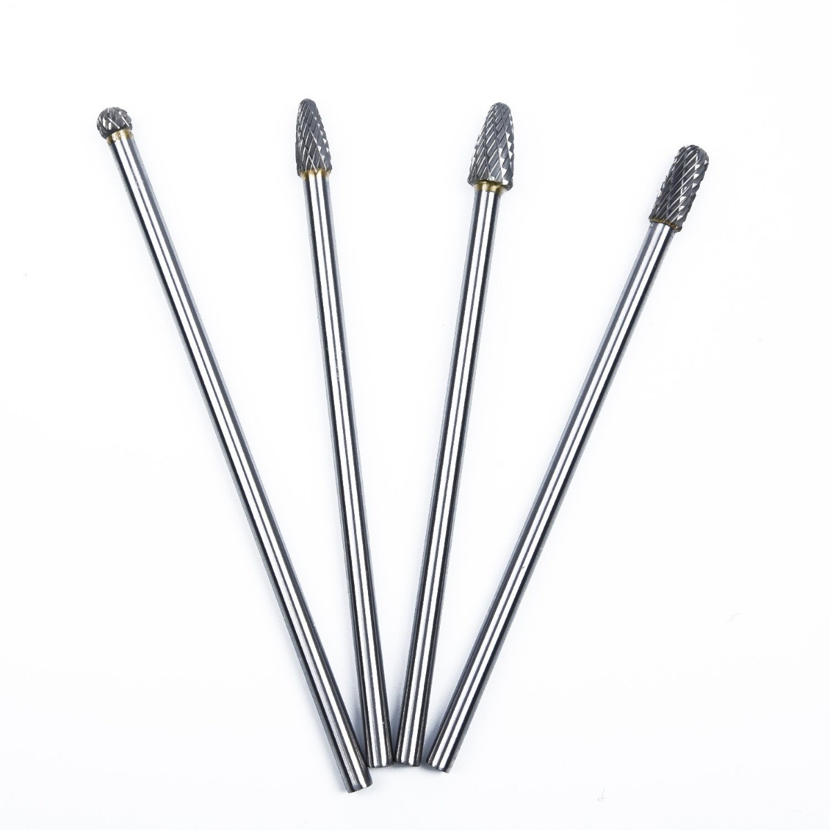 4x/set Long Reach Double Cut Carbide Tool Kit Rotary Burr 1/4'' Shank 6'' Inch