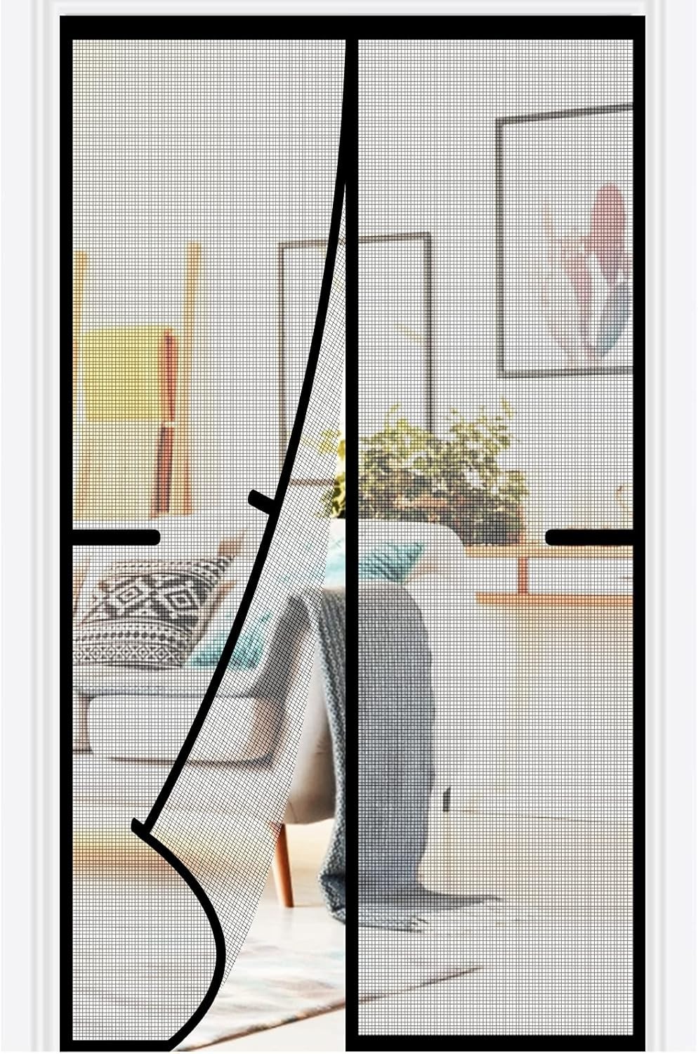 Magnetic Screen Door 35X80 Inch Heavy Duty Magnetic Curtain Door Reinforced Fibe