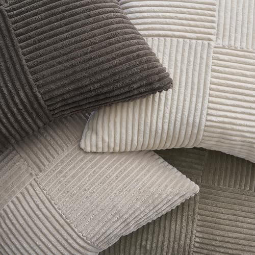 Decorative Neutral Gray Throw Pillow Covers 18" x 18" (Pack of 4) Neutral Grey