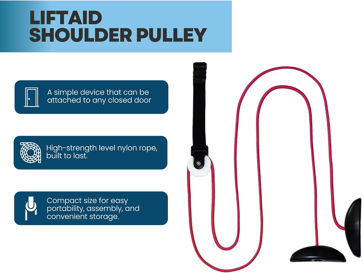 Shoulder Pulley for Physical Therapy with Exercise Guide - Improves Shoulder Str