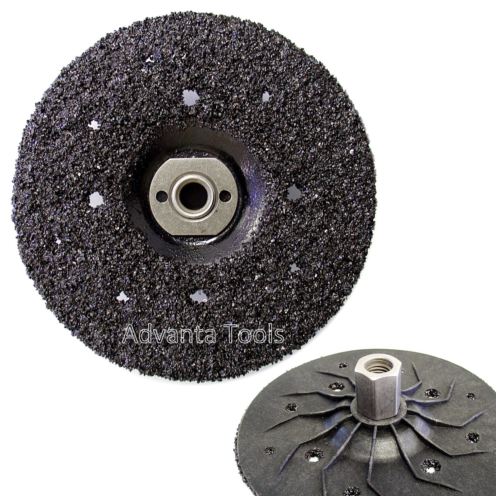 7” Silicon Carbide Abrasive Disc 4 Grinding Epoxy + One 5/8"-11 Adapter– 16 Grit
