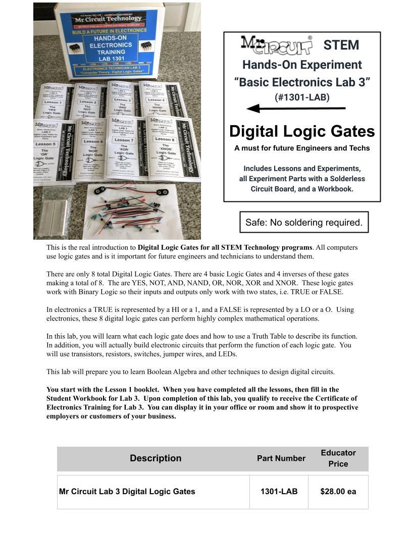 Mr Circuit Lab 3 Learn How Computers Work on the inside - build Logic Gates