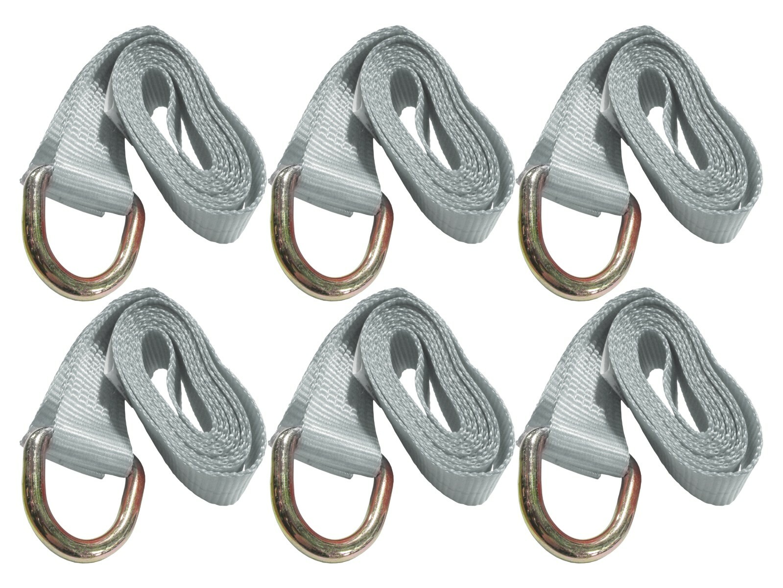 6 pack 2" x 10' Lasso Tie Down Strap D Ring Tire Wheel Cinch Axle Rim Tow Dolly