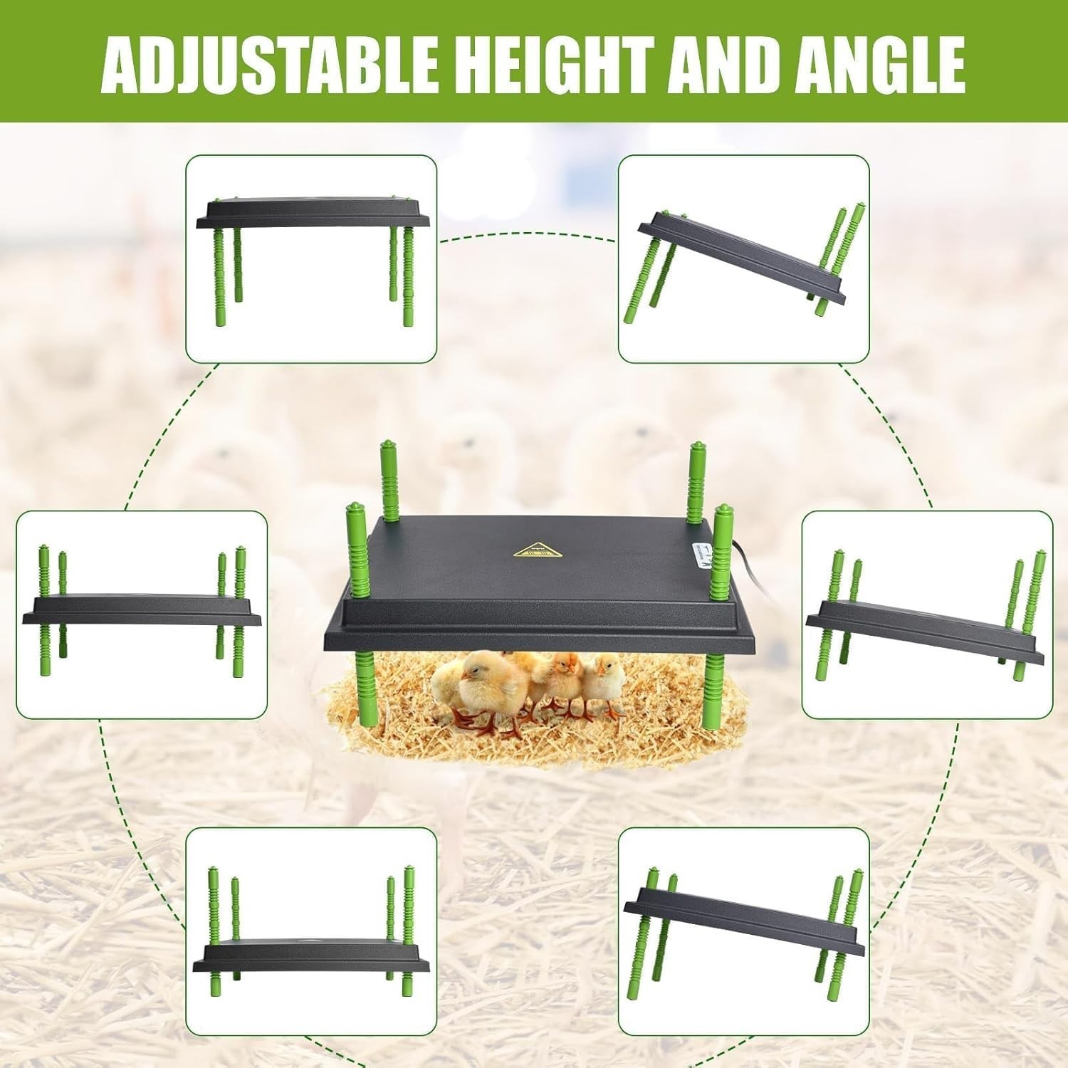 Chick Brooder Heater Plate, 12"x16" Warmer Brooder Plate for Chicks with Adju...
