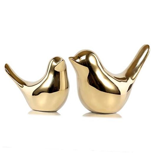 Small Birds Statues Gold Home Decor Medium & Large Golden