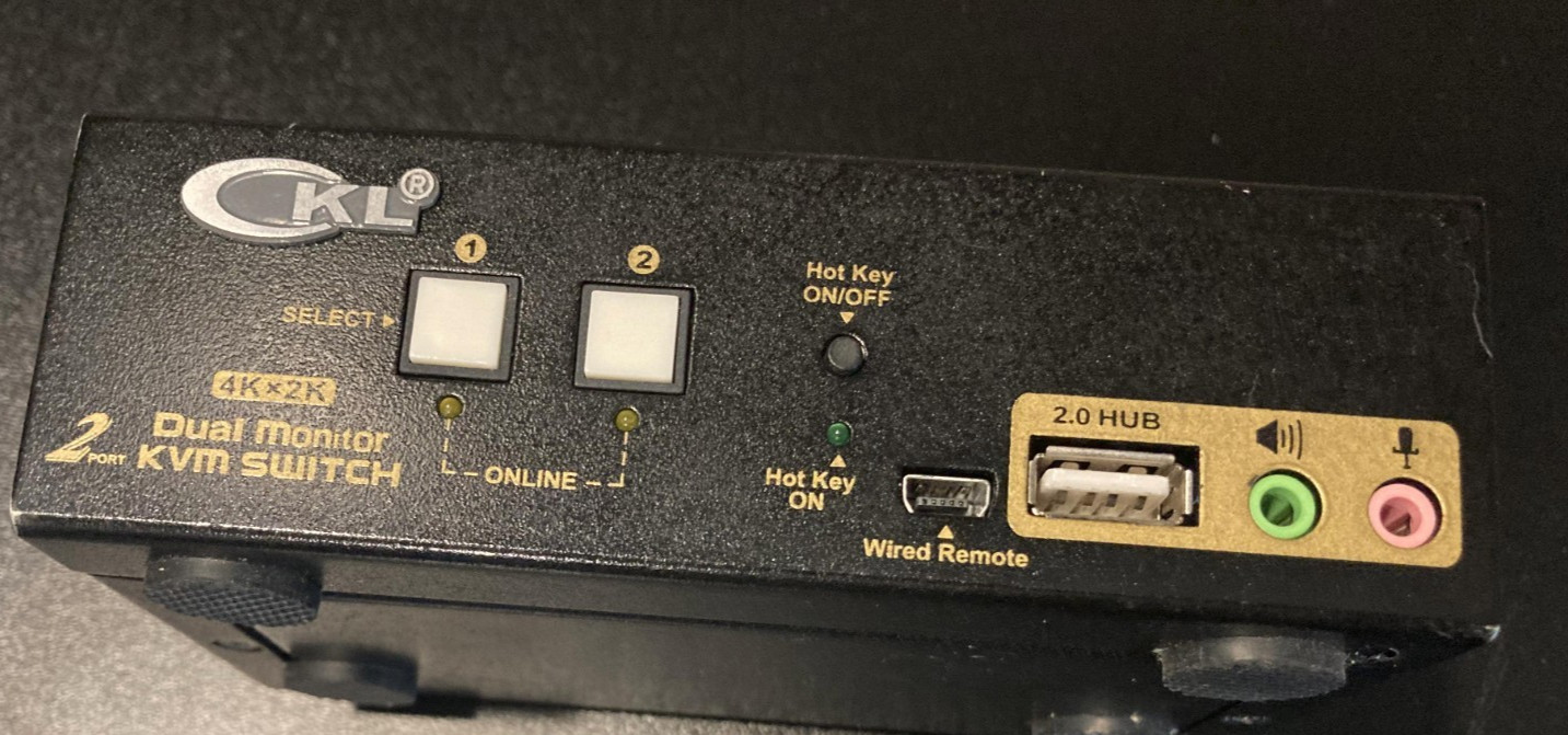CKL 2 Port 4K HDMI Dual Monitor KVM Switch Ckl-922HUA