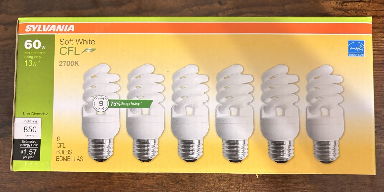 Sylvania  Soft White 60 Watt Replacement CFL Light Bulbs Uses 23 Watts/ 6 bulbs