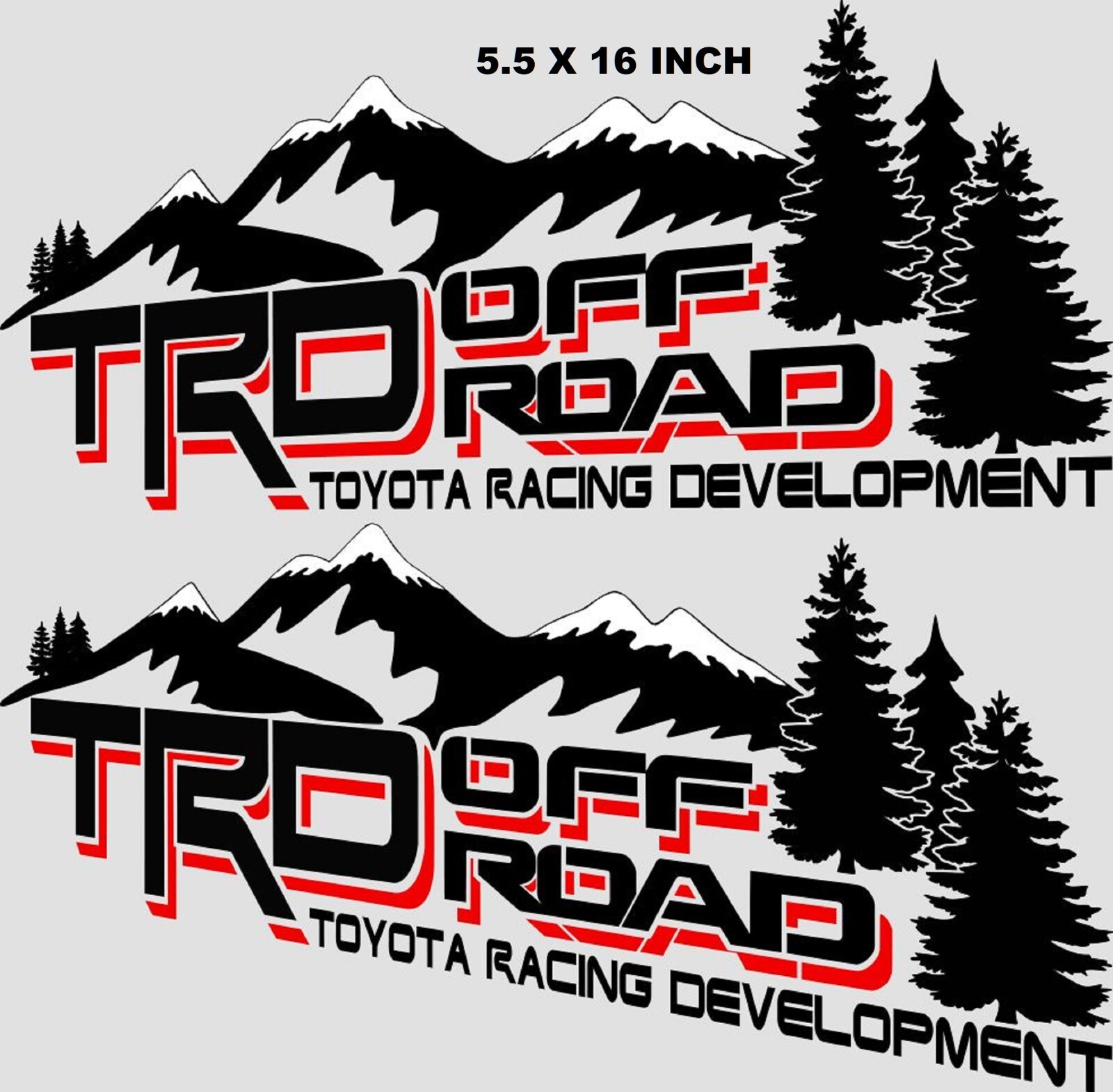 TRD OFF ROAD Decals stickers side bed replacement oem sport 4x4 mountain red