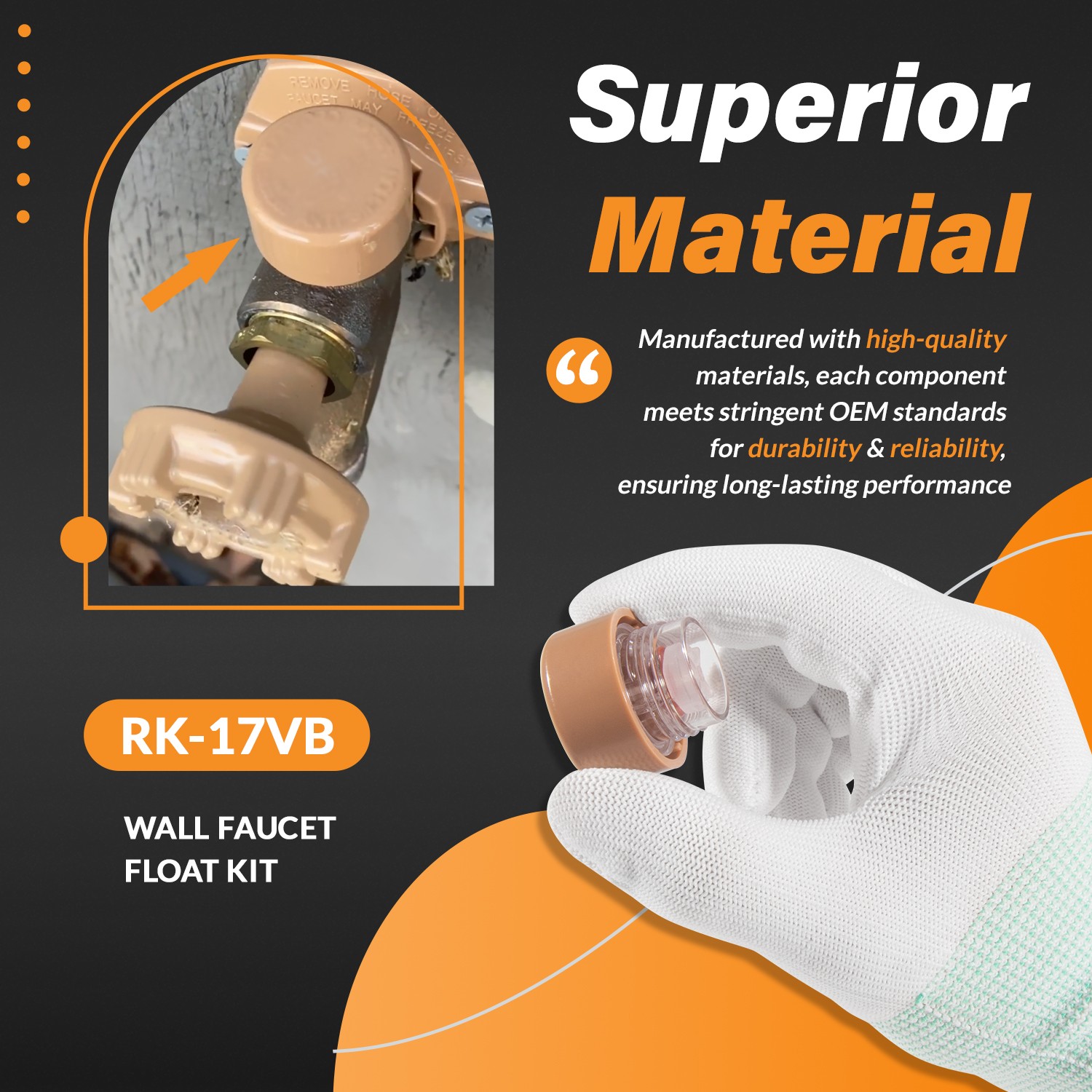 RK-17VB Vacuum Breaker Float Kit fit for Woodford Model 17 (4-Pack)