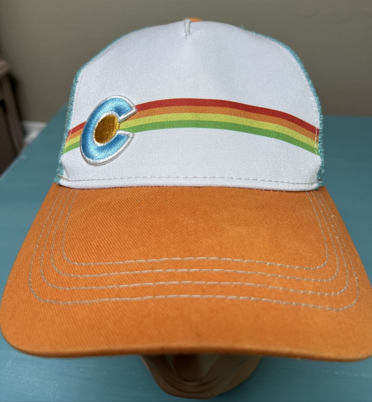 Colorado Emblem Striped Front  Trucker Hat Cap Snapback By Aksels