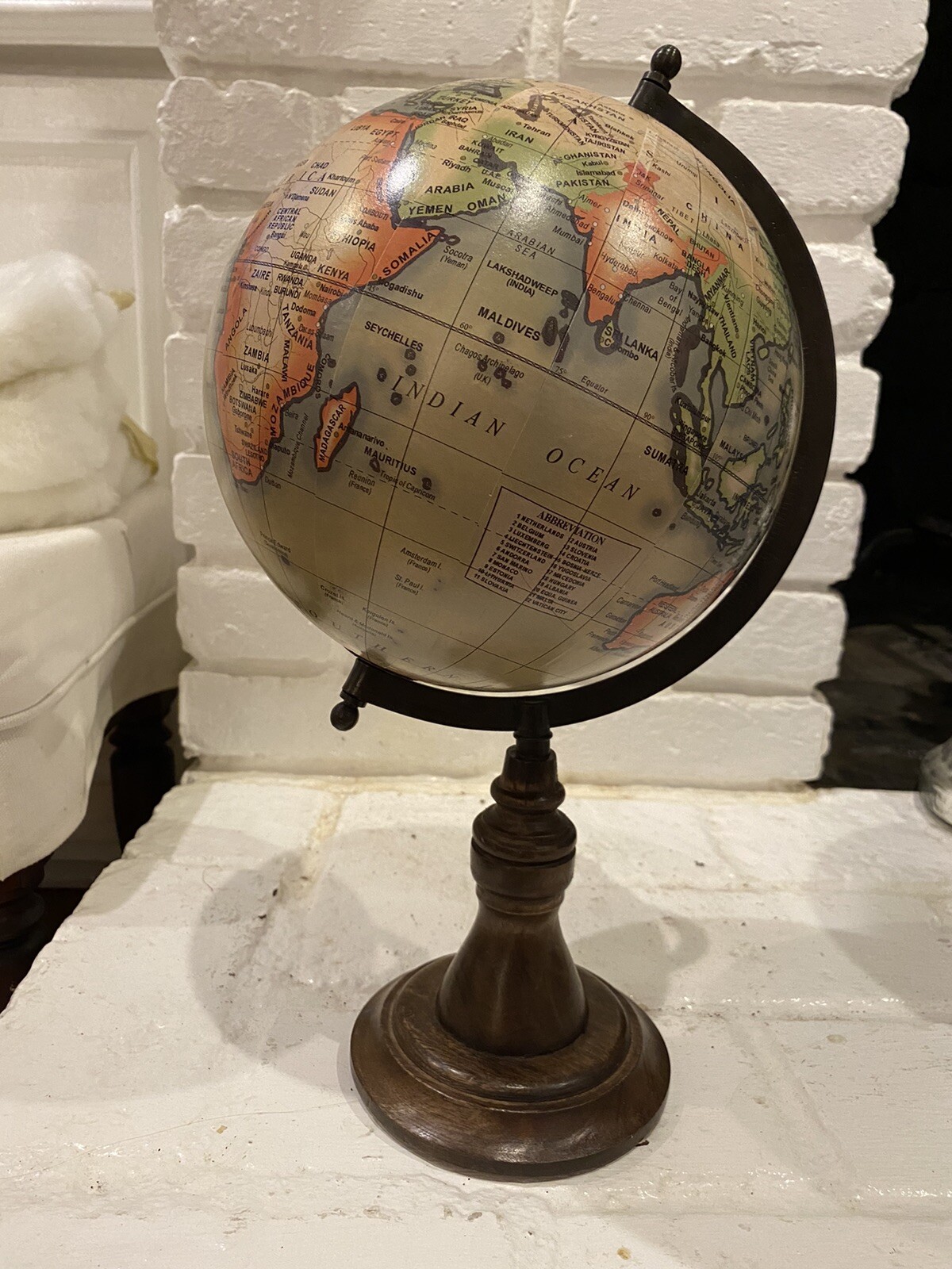Vintage Small World Table Globe 15.5”