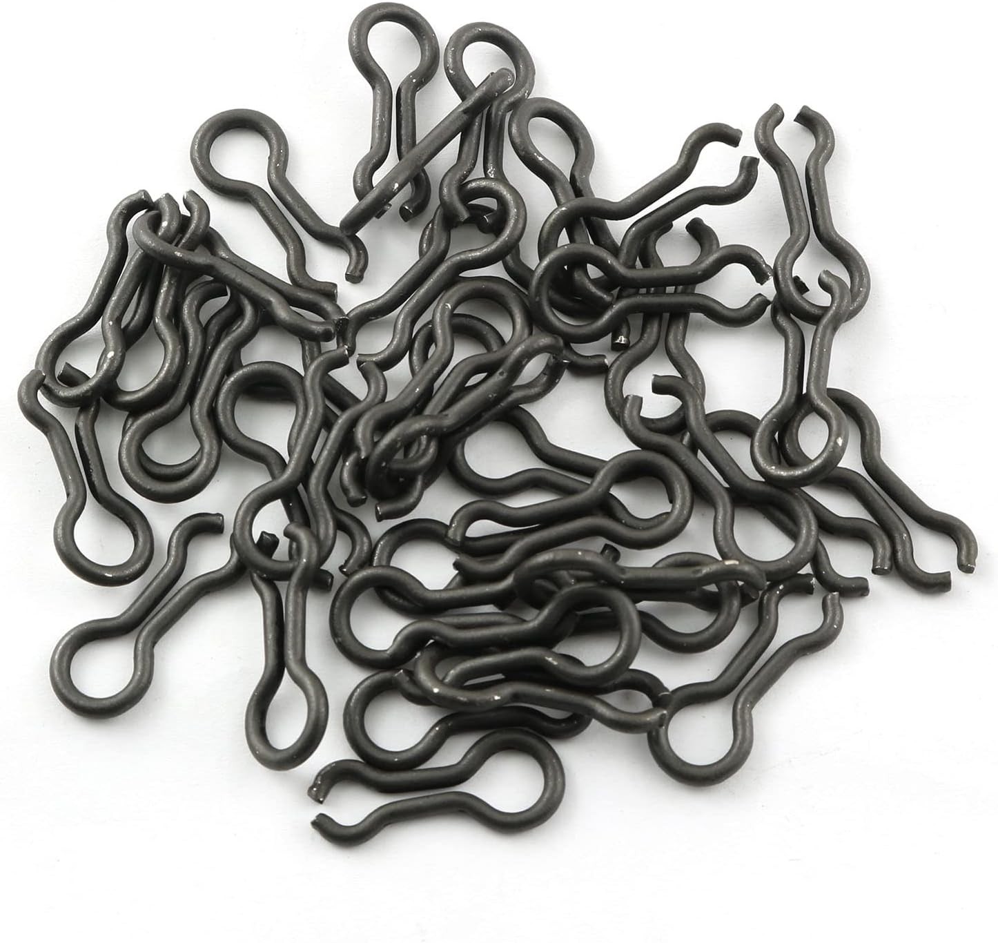 100pcs Fishing Sinker Eyes Eyelets Stainless Steel 2x24mm Black 24mm x 2mm