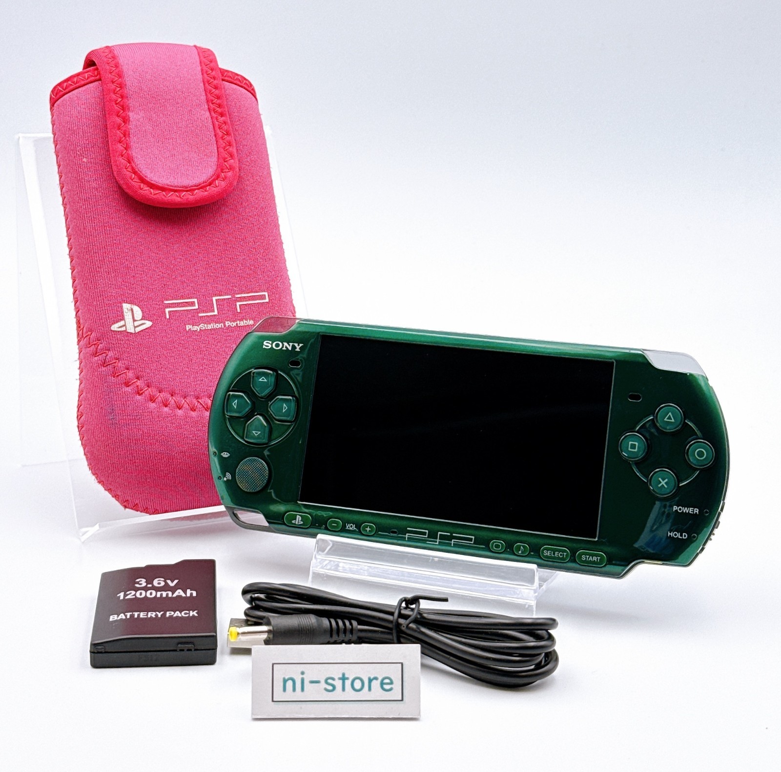 Sony PSP-3000 PSP 3000 Console Green Rare Color Region free w/Pouch - Excellent