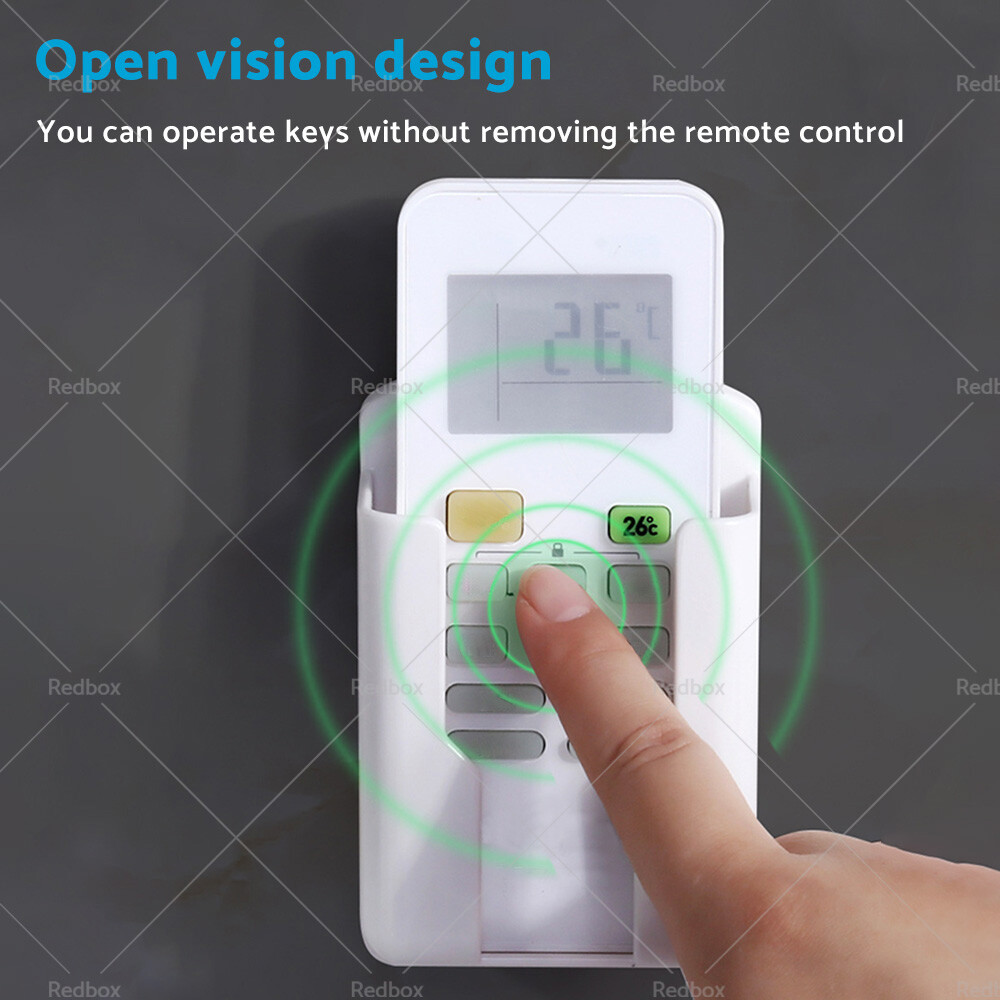 Universal White Air Conditioner Remote Control Holder Wall-Mounted Storage