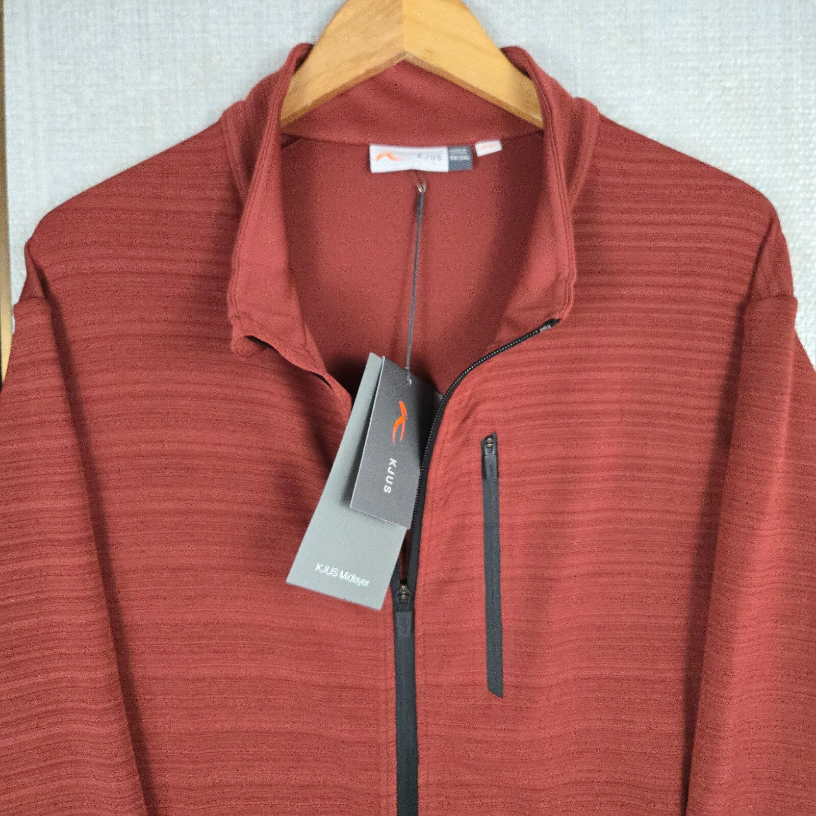 KJUS Full Zip Jacket Size 3XL NEW $279 Mens Performance Wicking Midlayer Rust