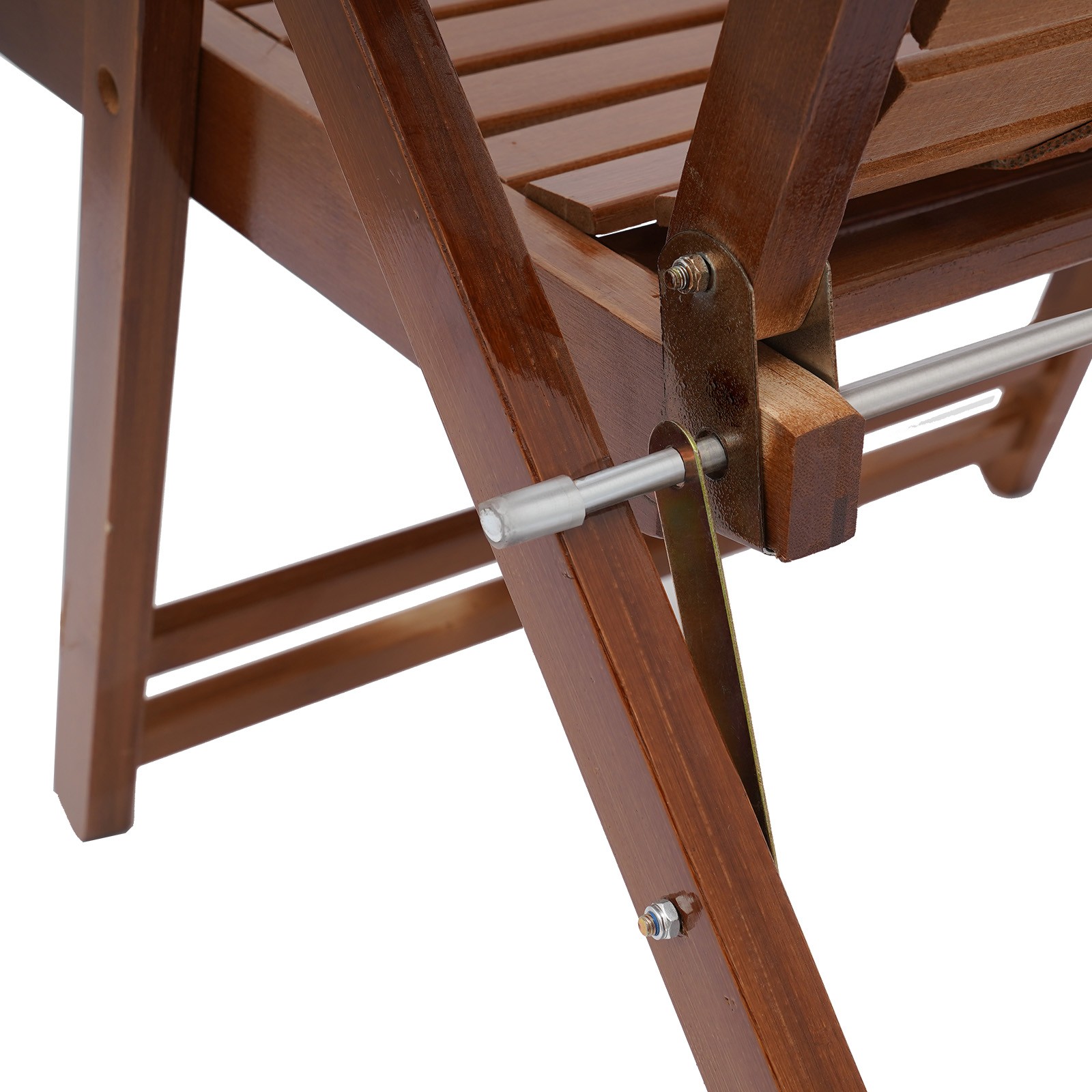 Bamboo Folding Lounge Chair, Folding Reclining Chair with Adjustable Backrest