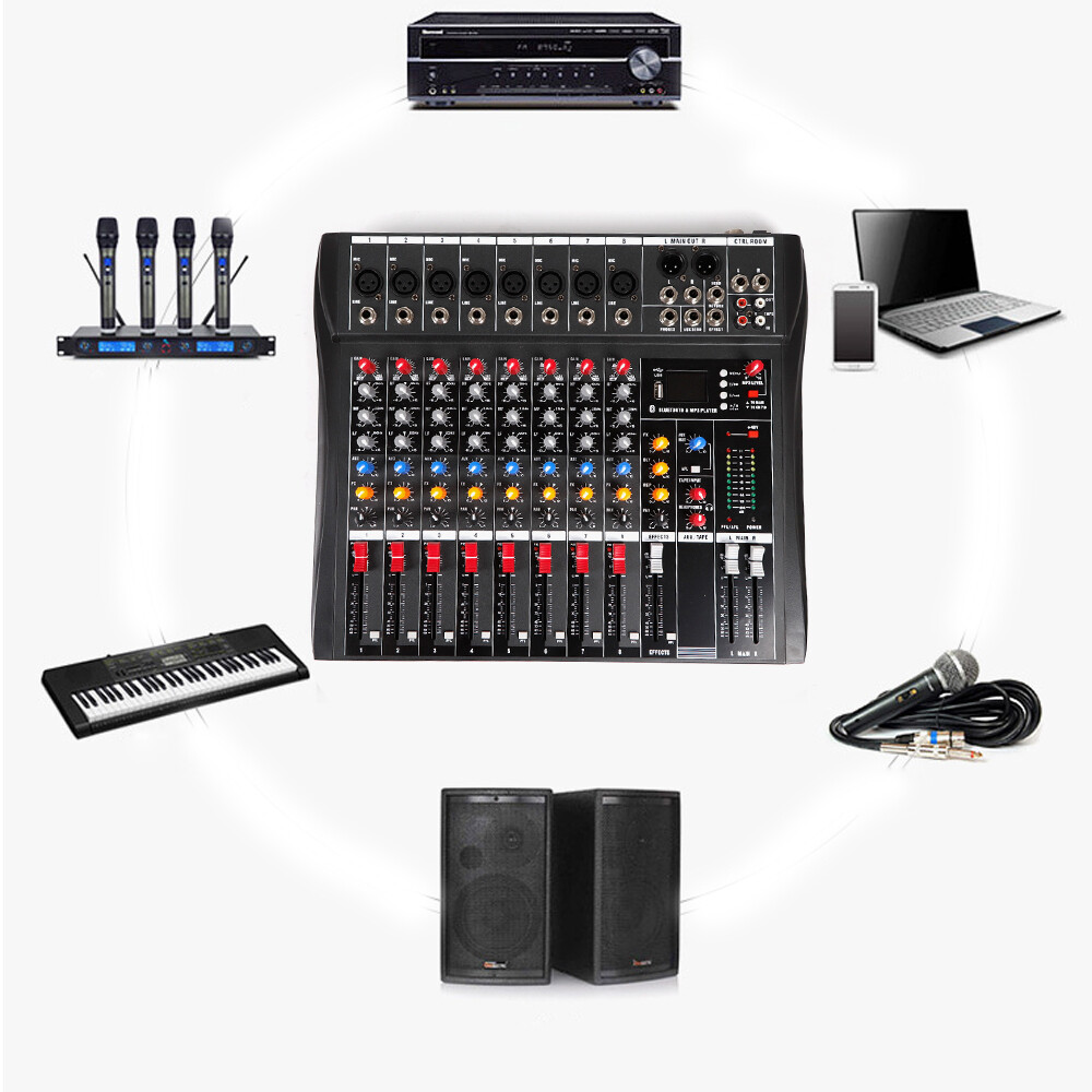USB Bluetooth Live Studio Audio Mixer 8 12 16 Channel Mixing Console Sound