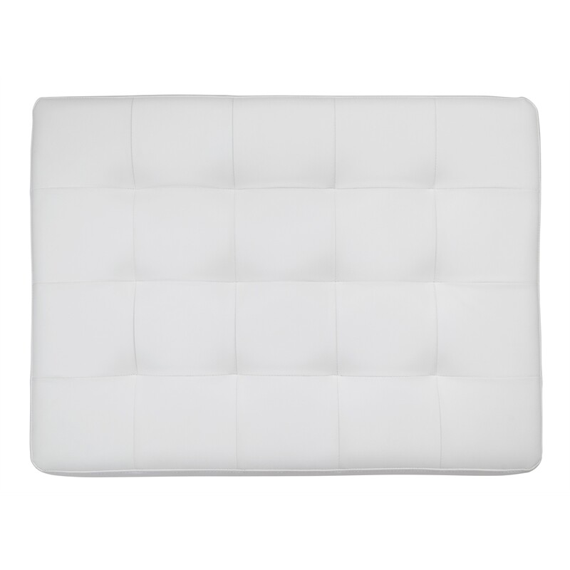 Studio Designs Home Newel Ottoman Blended Leather / Chrome Metal Frame / White