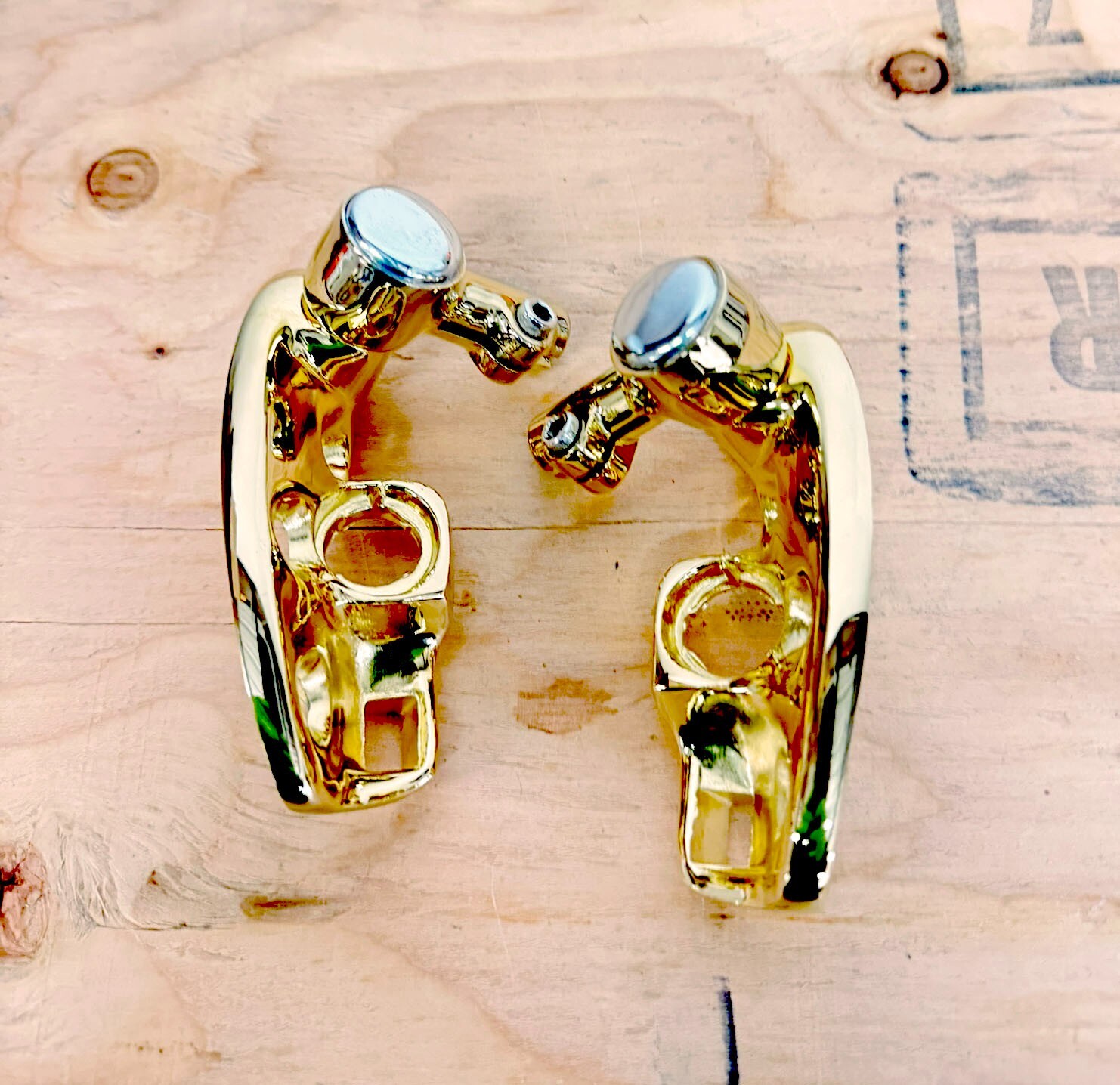 1961-64 Chevy Impala Convertible 24k Gold Plated Sun Visor Brackets