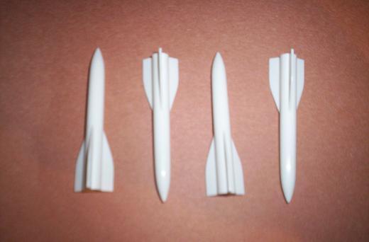 LIONEL PARTS  44 45 6544 6844 SET OF 4 WHITE MISSILES WITH WEIGHT