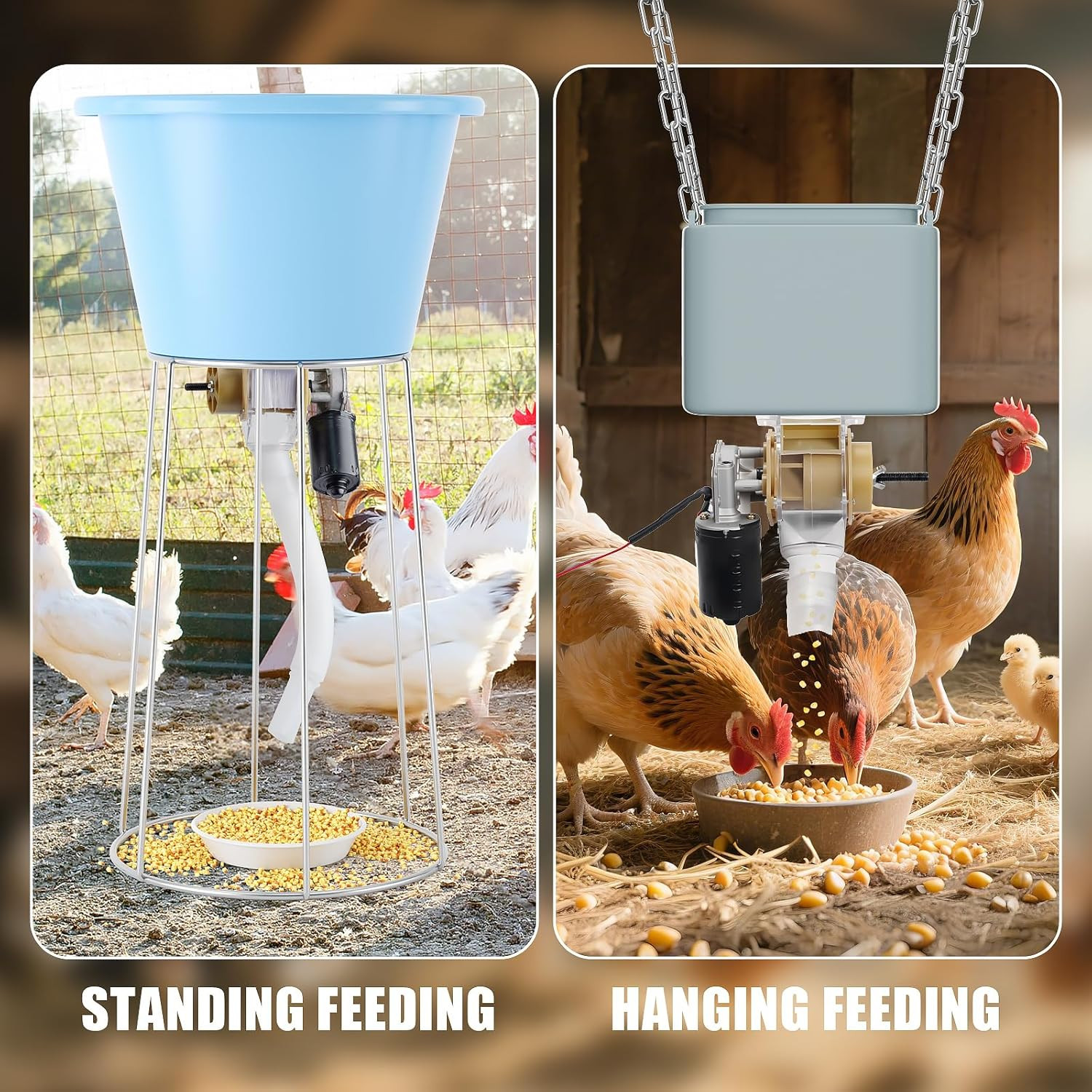 Automatic Poultry Feeder，16 Groups Automatic Chicken Feeder，Timed Feeder for Chi