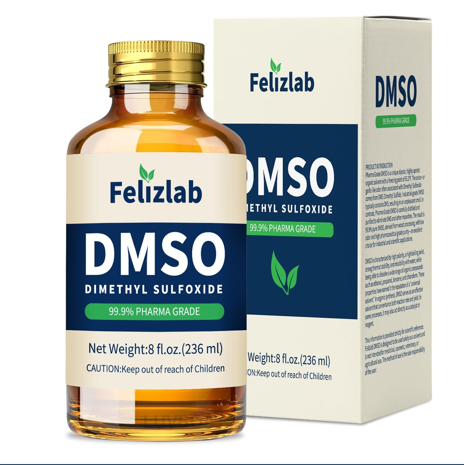 DMSO Liquid 99.9% Pure (Dimethyl Sulfoxide), 8 fl oz, Undiluted, Low Odor,...
