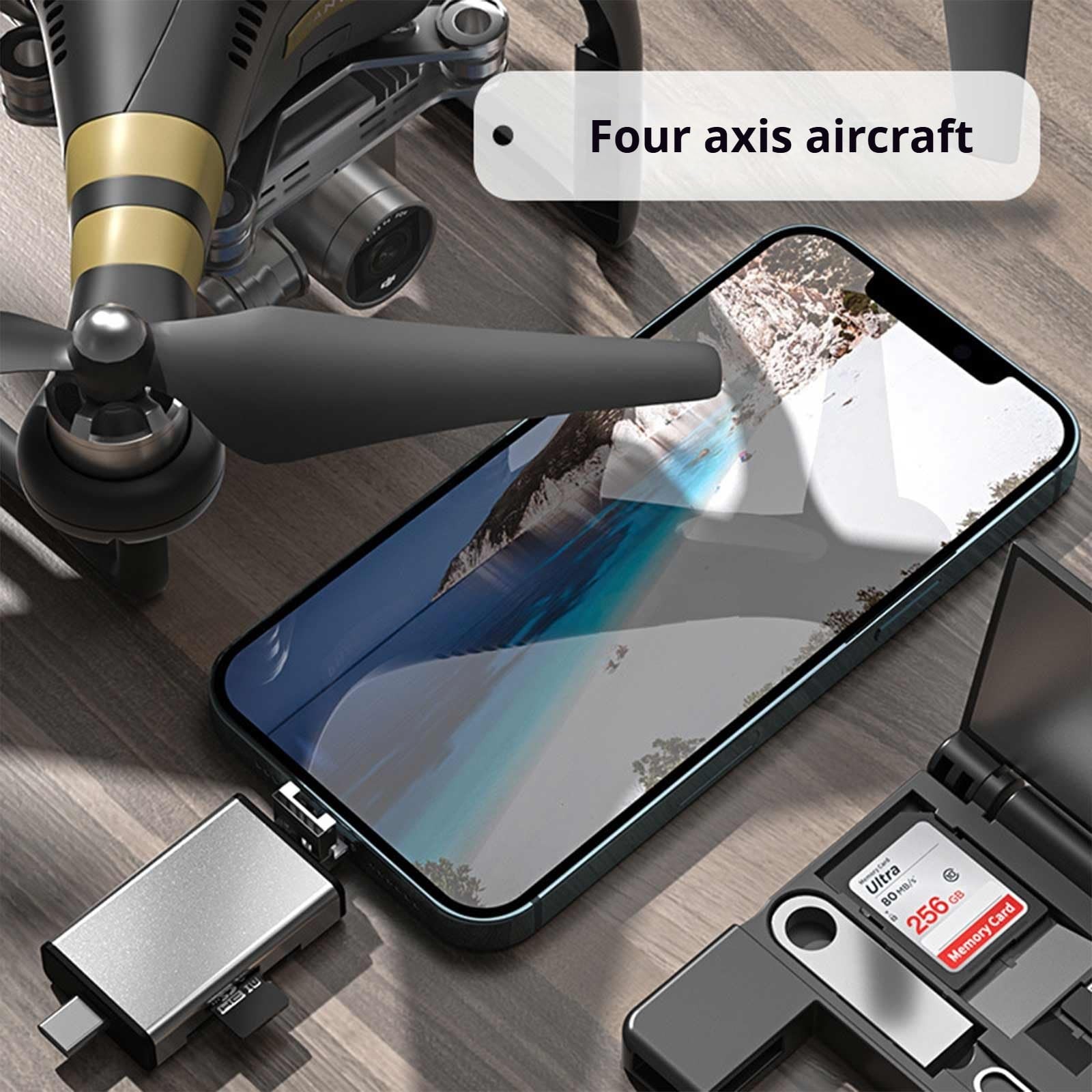 7-in-1 Memory Card Reader Lightning/USB-C/USB-A Adapter for...