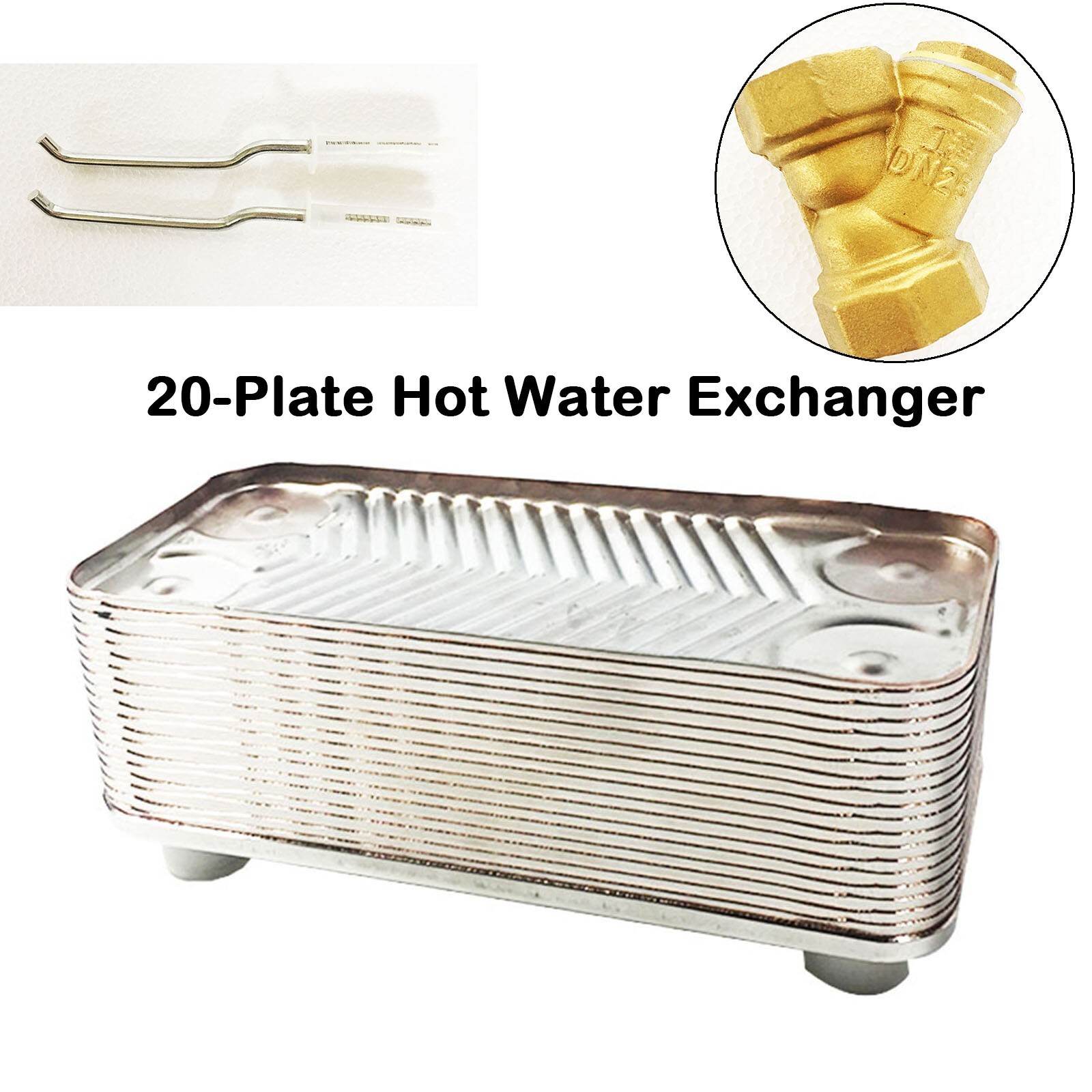 20-Plate Domestic Water to Water Heat Exchanger Stainless Steel Brazed Plate Hea
