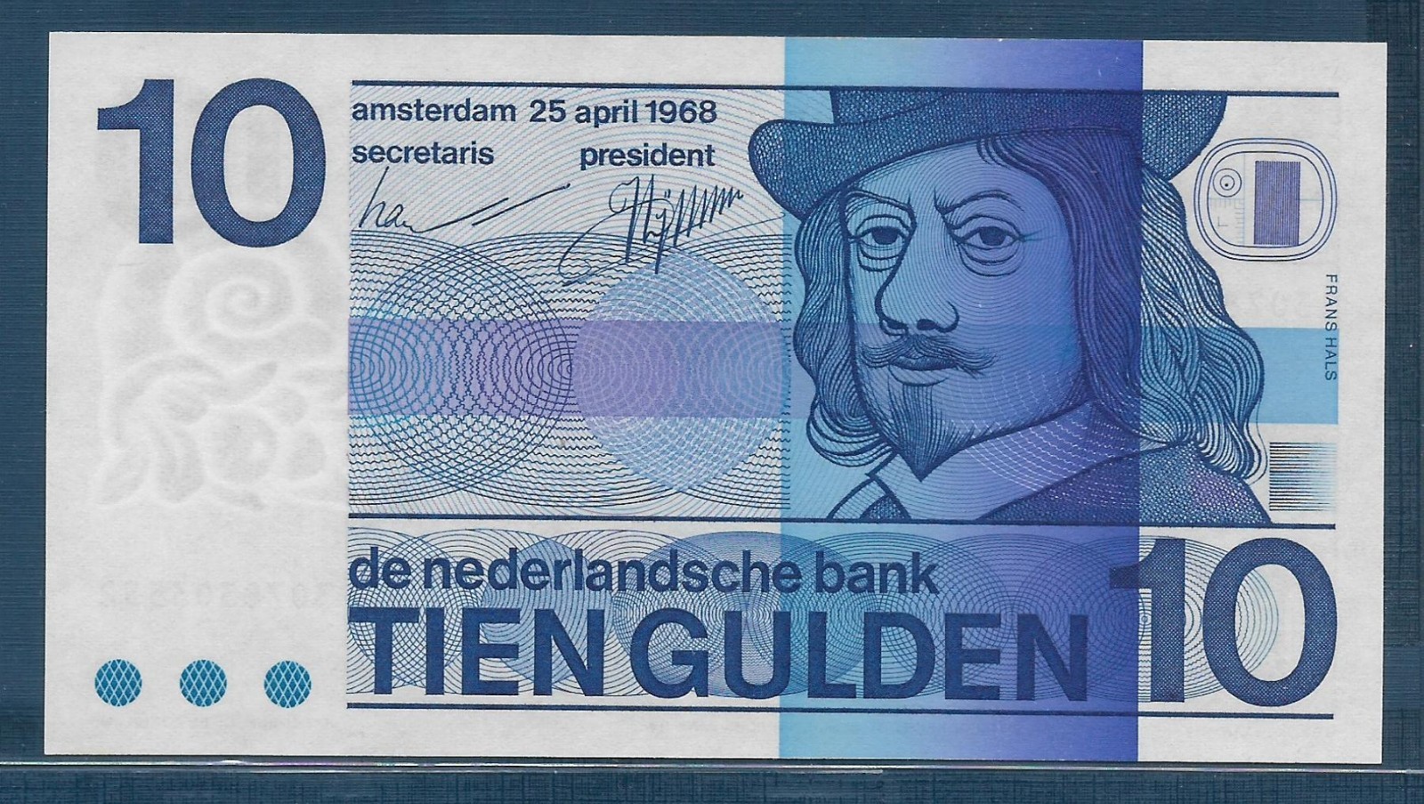 Netherlands 10 Gulden, 1968, P 91b, UNC