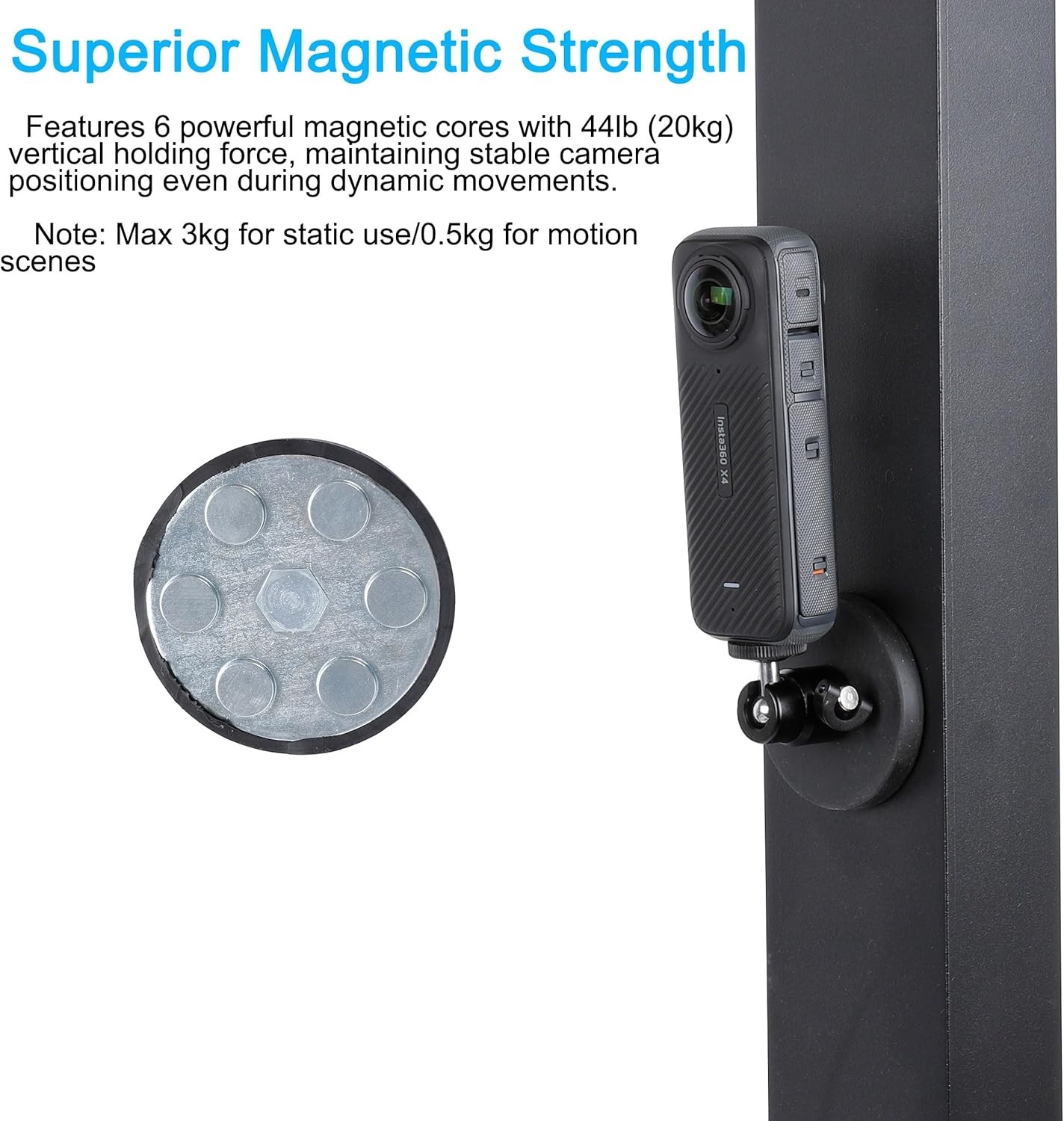 Professional Magnetic Camera Mount with 360° Adjustability – For Action Cameras