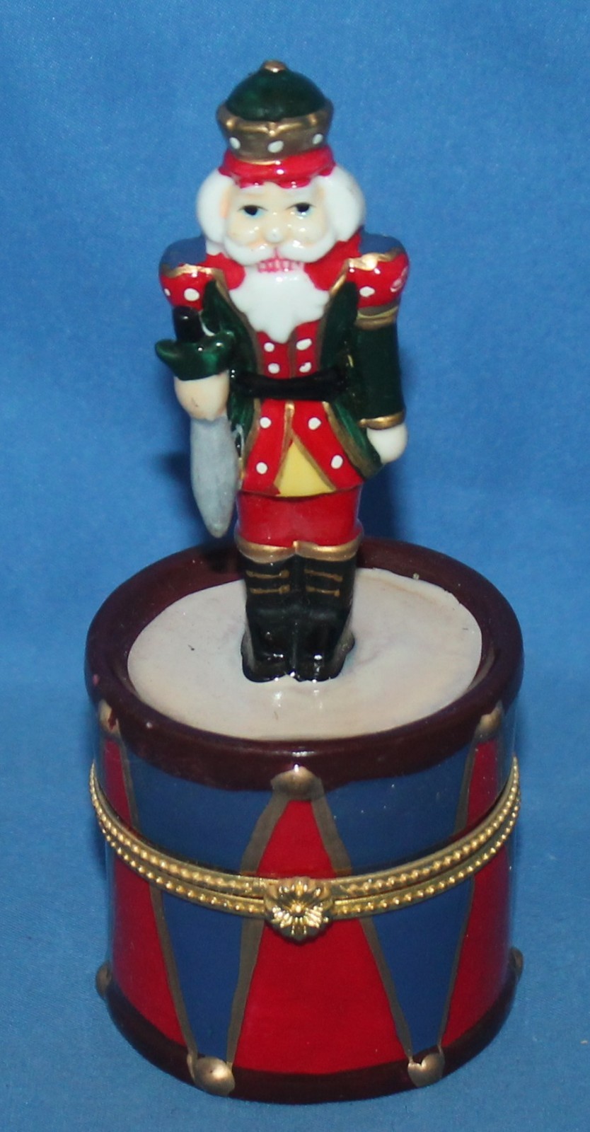 Nutcracker On A Drum Ceramic Trinket Box