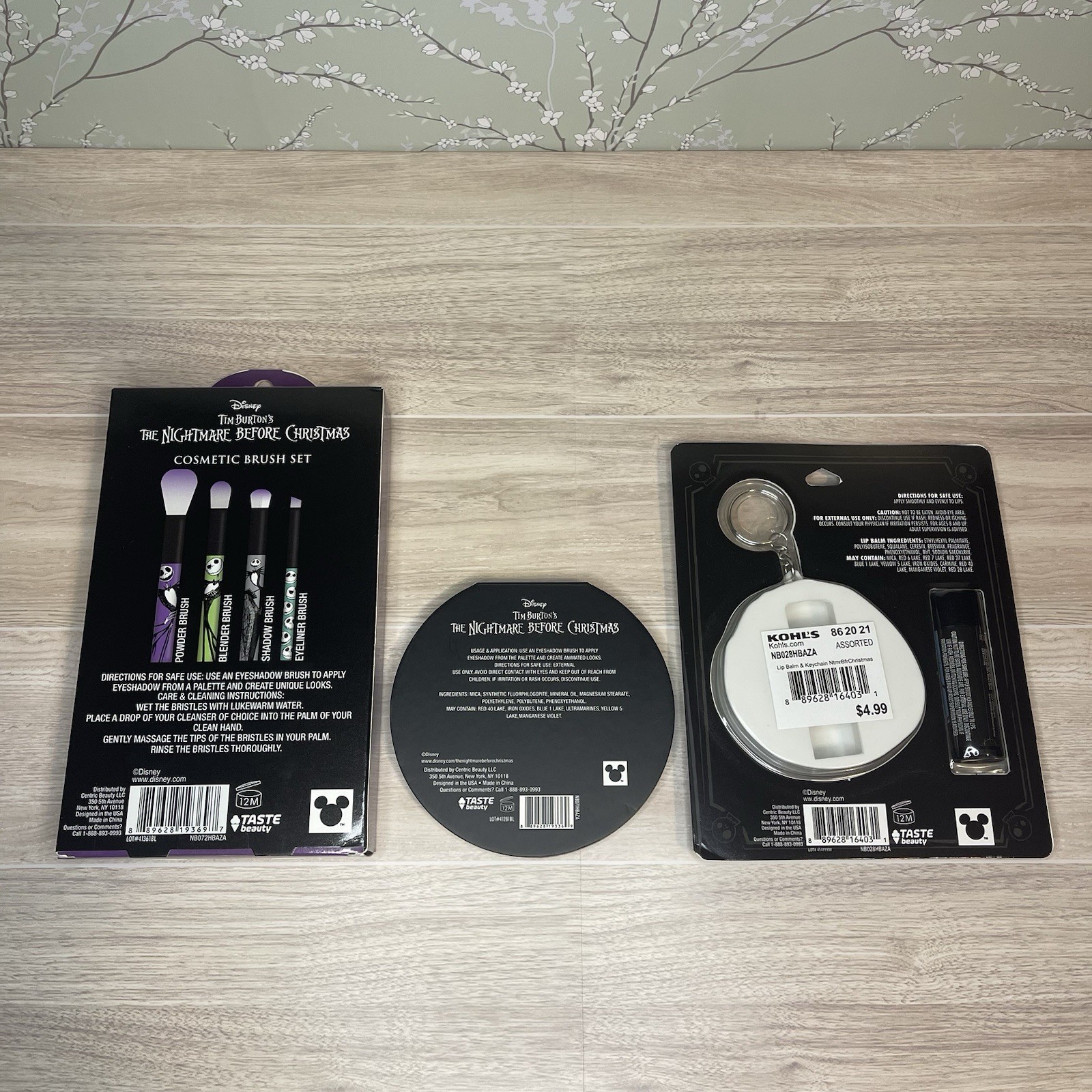 Nightmare Before Christmas Makeup Three Piece Set New In Packaging