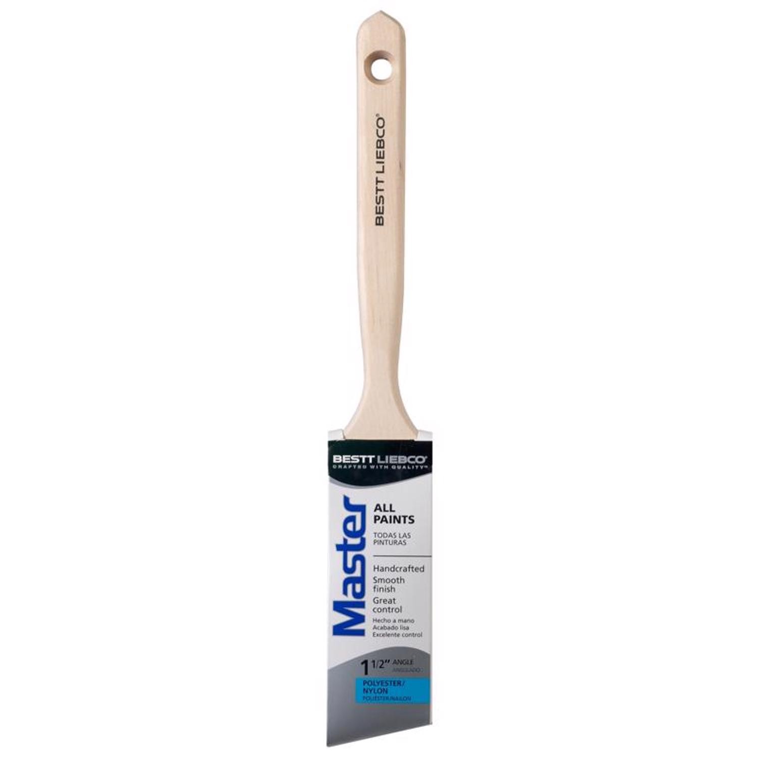 Bestt Liebco 552566200 Wood Handle Nylon Polyester Angle Paint Brush 1-1/2 W in.