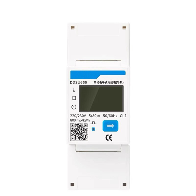 1PC DDSU666-5 80A 220V Energy Monitoring Single Phase Meter with RS485 Interface