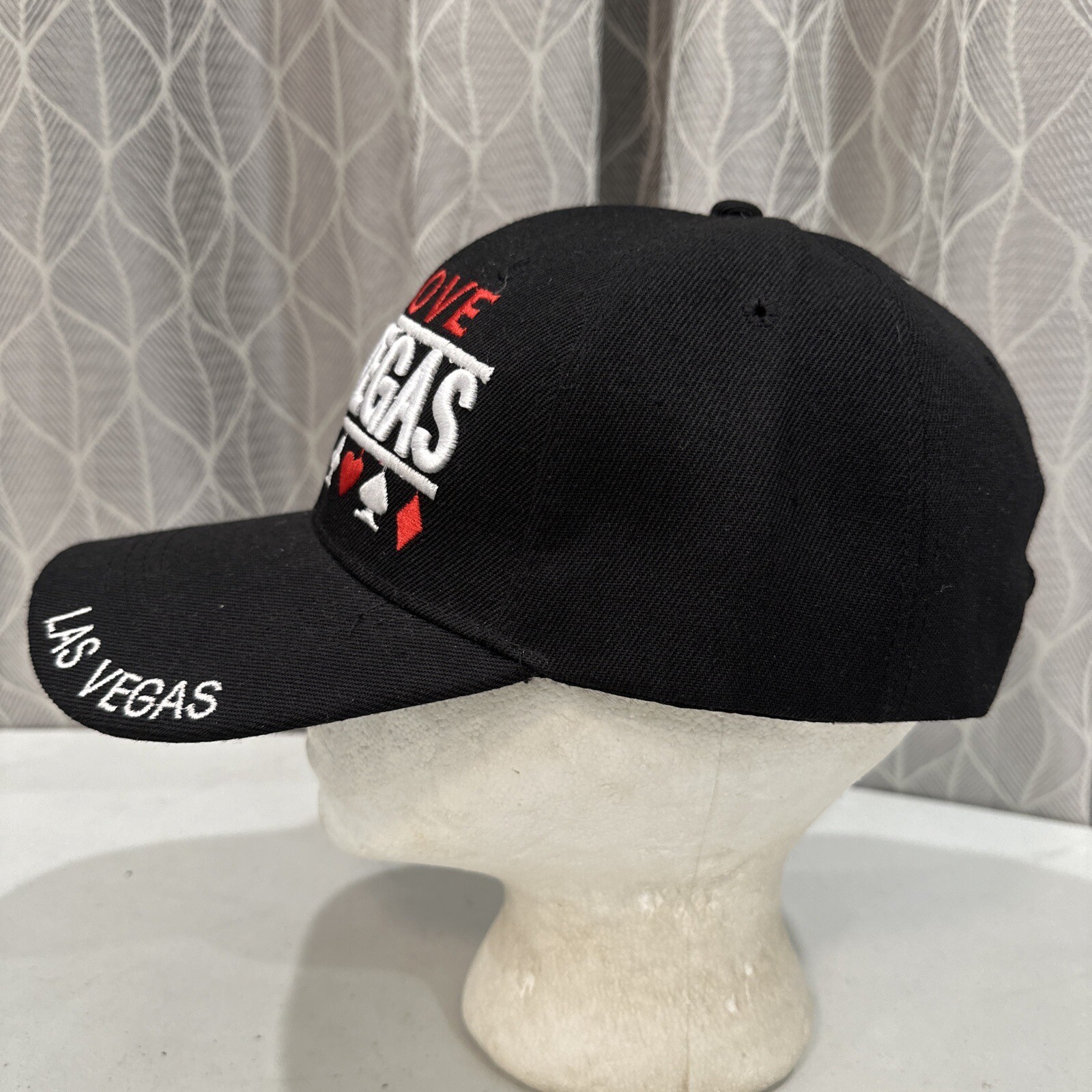 I Love Vegas Black Hook and Loop Strap Hat