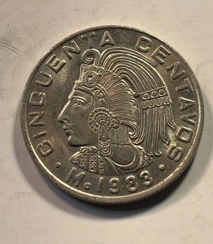 1983 Mexico 50 Centavos Coin KM#440
