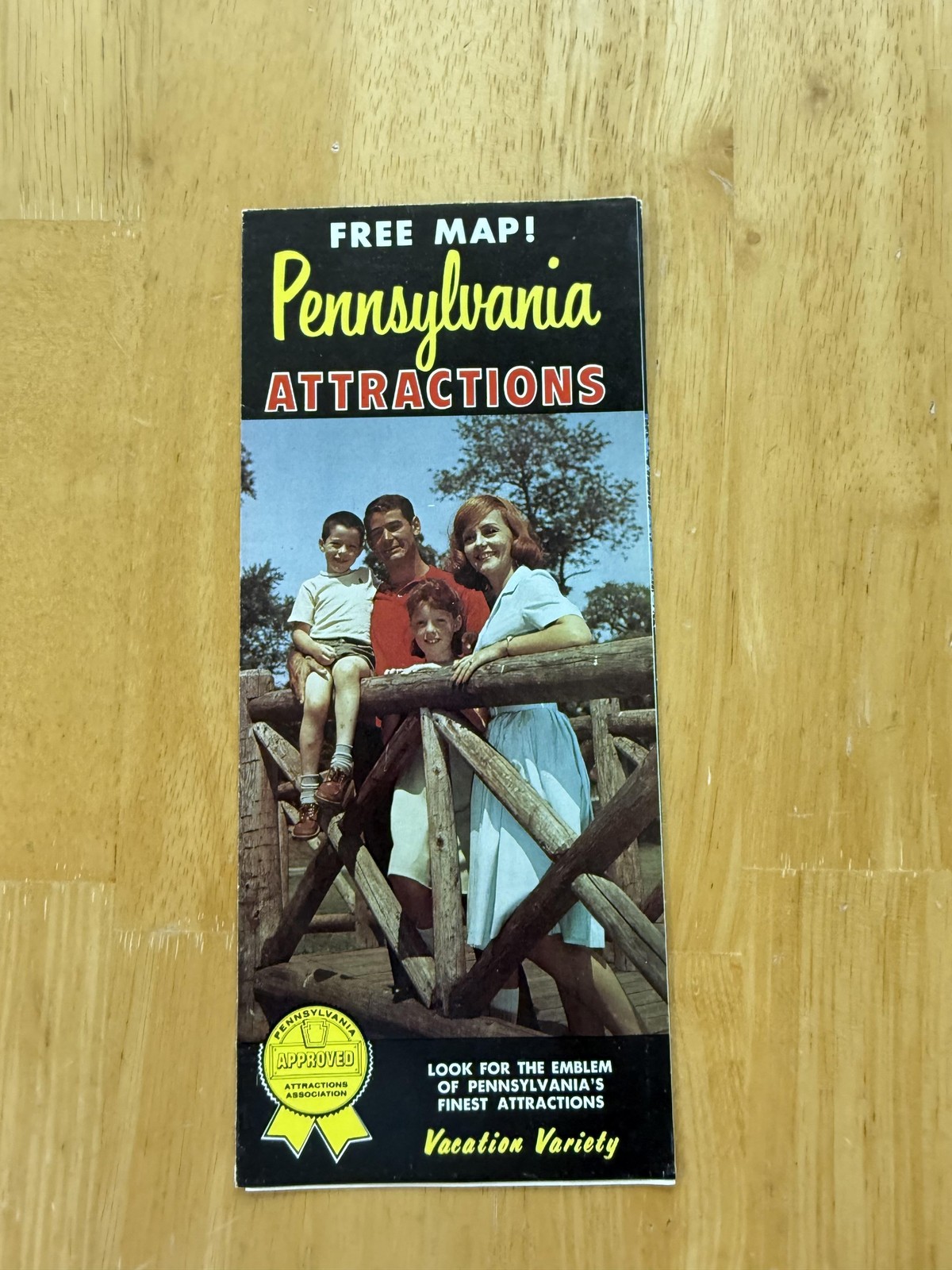 Vintage Pennsylvania Attractions Association Travel Map Guide Brochure USA