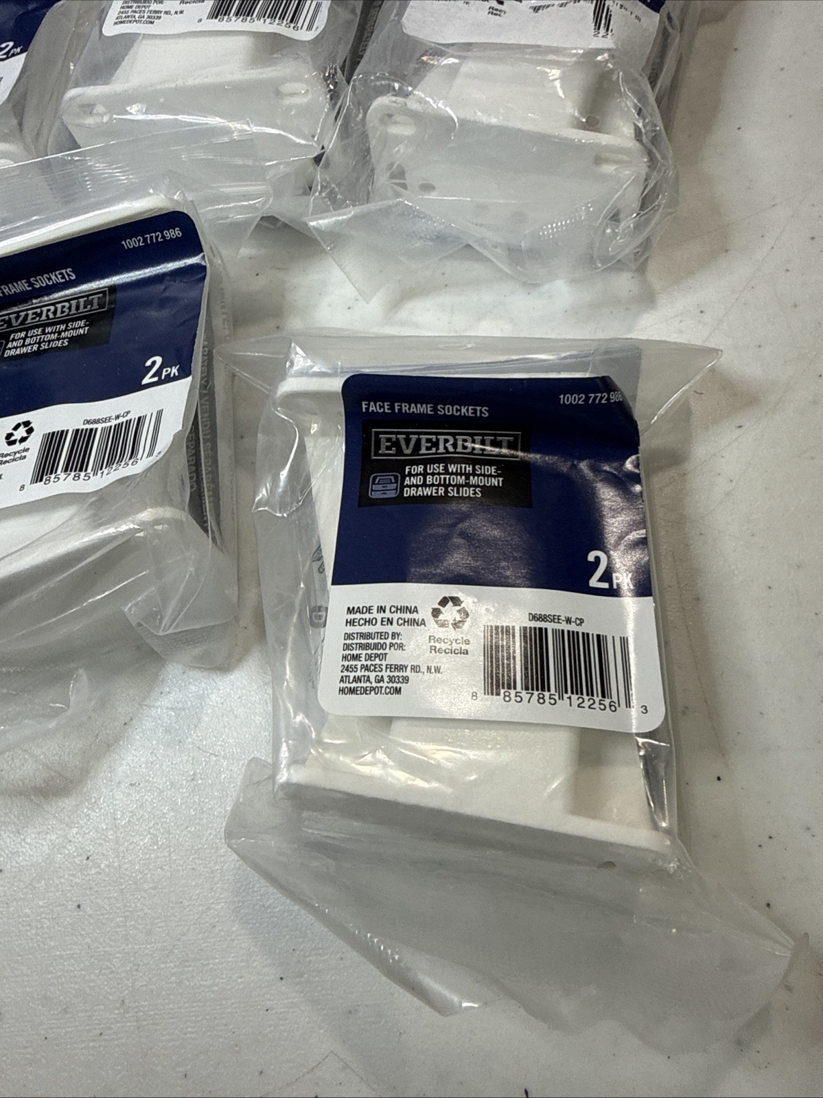 (7) Everbilt Face Frame Socket Set Side & Bottom Mount Drawer Slides 2 Packs New