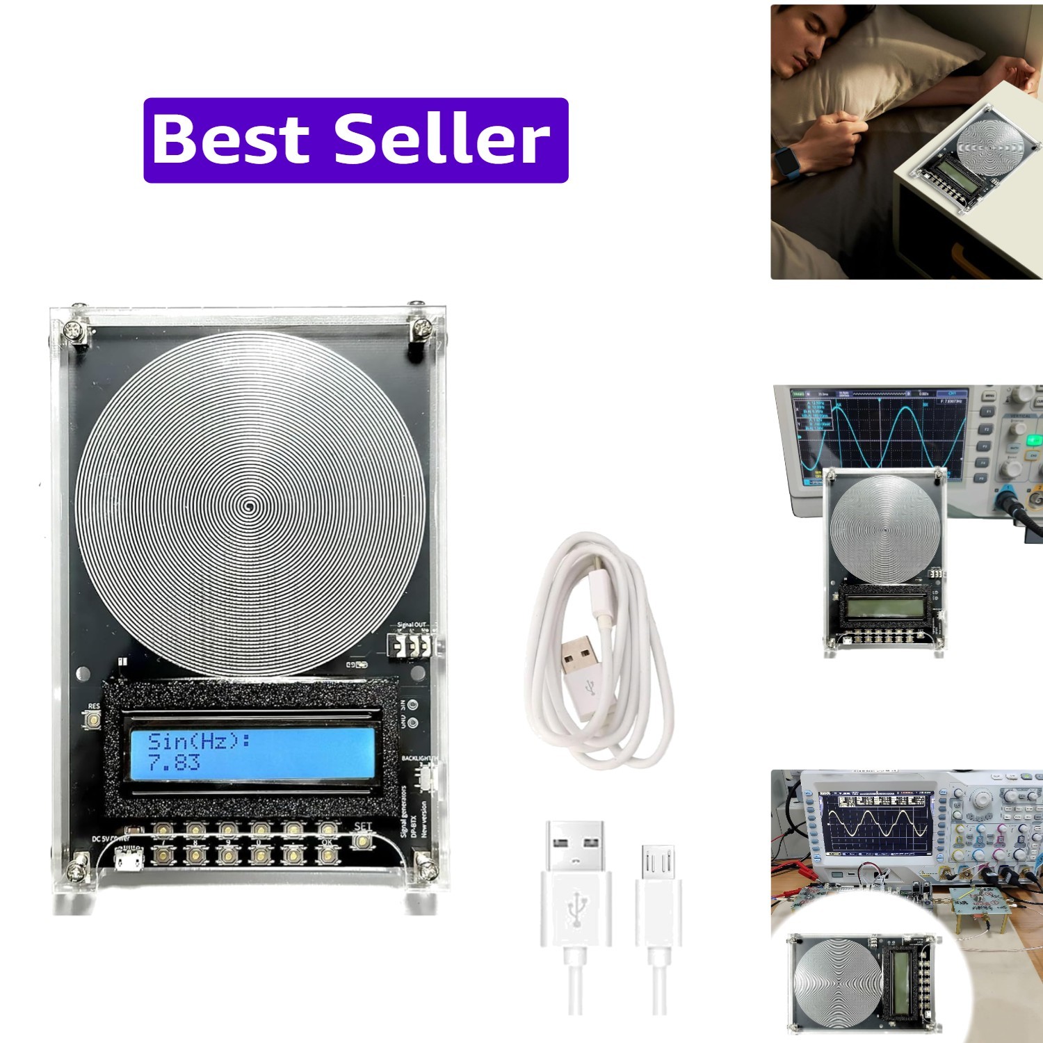 0.1HZ-100000Hz Adjustable Schumann Wave Resonance Generator, Sine Signals Fre...