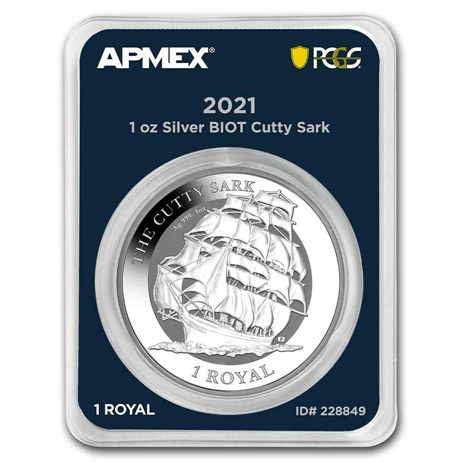 British Indian Ocean Territory 1 Royal 2021 Silver 1oz.Prooflike The Cutty Sark