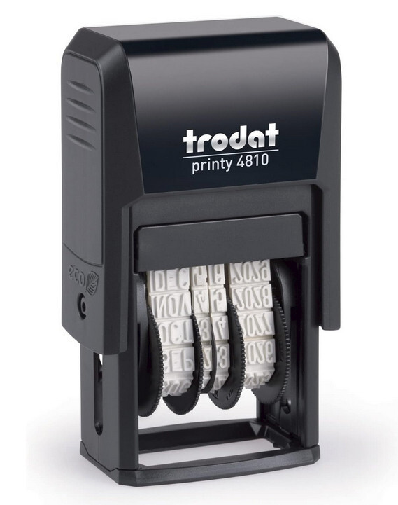 Trodat 4810 Printy Dater 5/32" - Self-inking Date Stamp - 2025-2036 - RED INK